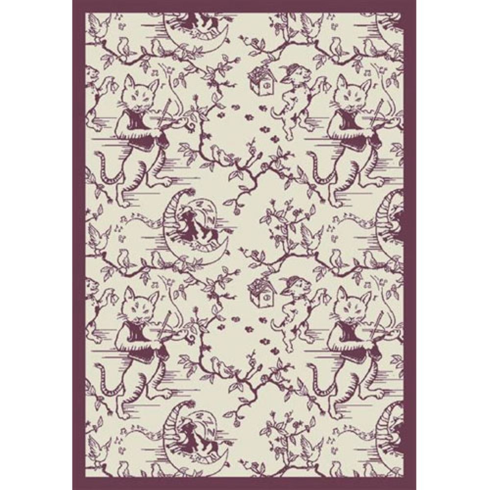 Joy Carpets Kaleidoscope Fiddler Whimsical Area Rugs - Dark Beige Non-Slip Living Room Rug for Kids Bedroom, Playroom & Nursery Decor