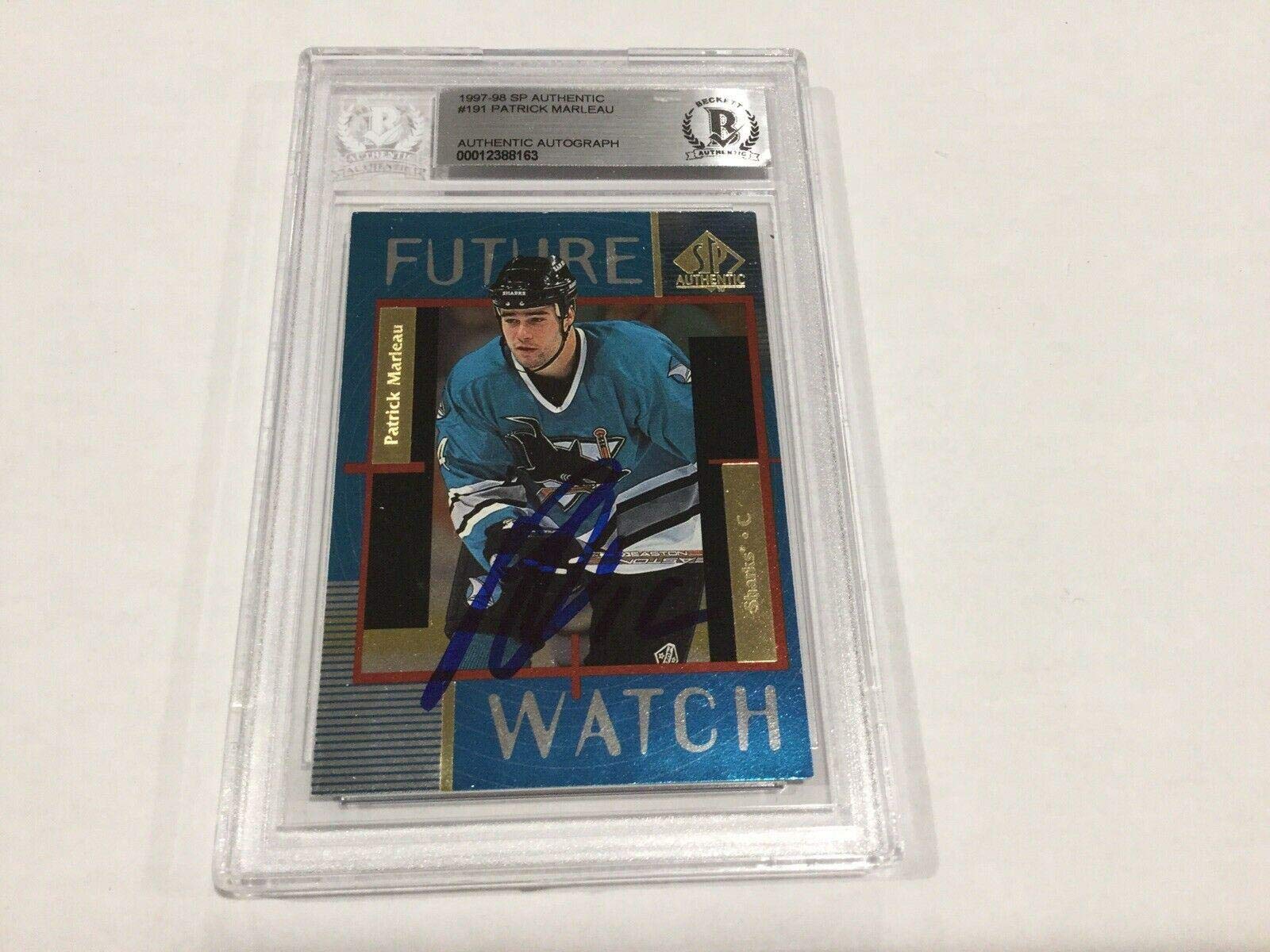 Patrick Marleau Signed Autographed SP Authentic Hockey Card - Beckett BAS COA Certified Slabbed Rookie Card - Perfect for NHL Collectors, Sports Memorabilia Fans & Hockey Card Investors