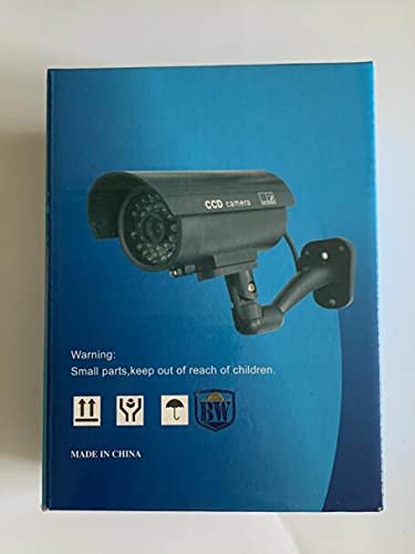 BW Fake Security Camera - 2 Pack Dummy CCTV Surveillance Camera with Flashing Red LED, Weatherproof for Indoor & Outdoor Use - Ideal for Home, Office, and Business Security Deterrent