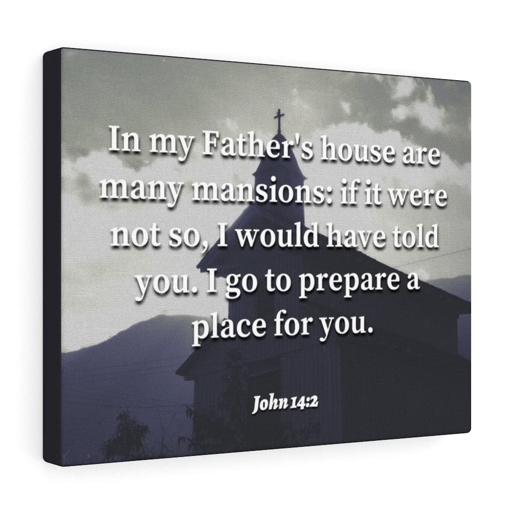 John 14:2 Christian Wall Art - Bible Verse Print Ready to Hang - Inspirational Scripture Decor for Home, Church & Office - Perfect Gift for Weddings, Baptisms & Housewarmings