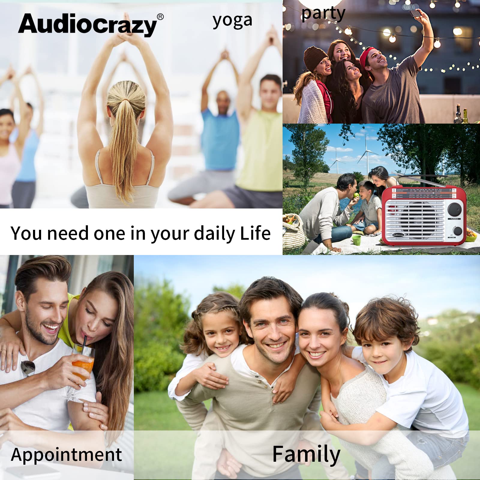 AM/FM/SW1-2 Portable Shortwave Radio with Best Reception - AC/Battery Powered, Large Speaker, Precise Tuning, AUX Input & 3.5mm Headphone Jack - Perfect for Emergency, Camping, Travel & Home Use