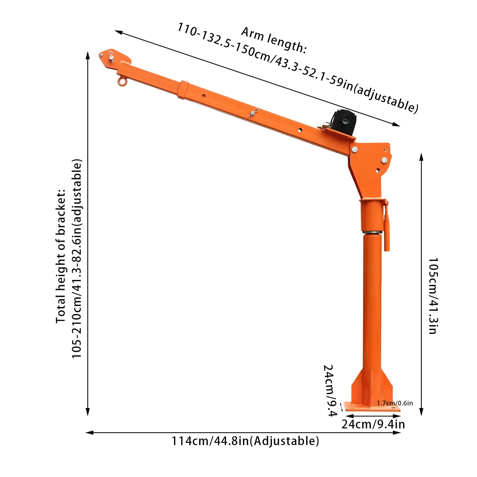 1100 lbs Folding Truck-Mounted Bed Crane Hoist with 12V 3500 lbs Electric Winch - Heavy Duty Pickup Truck Jib Crane for Loading/Unloading, Construction, Farm & DIY Projects