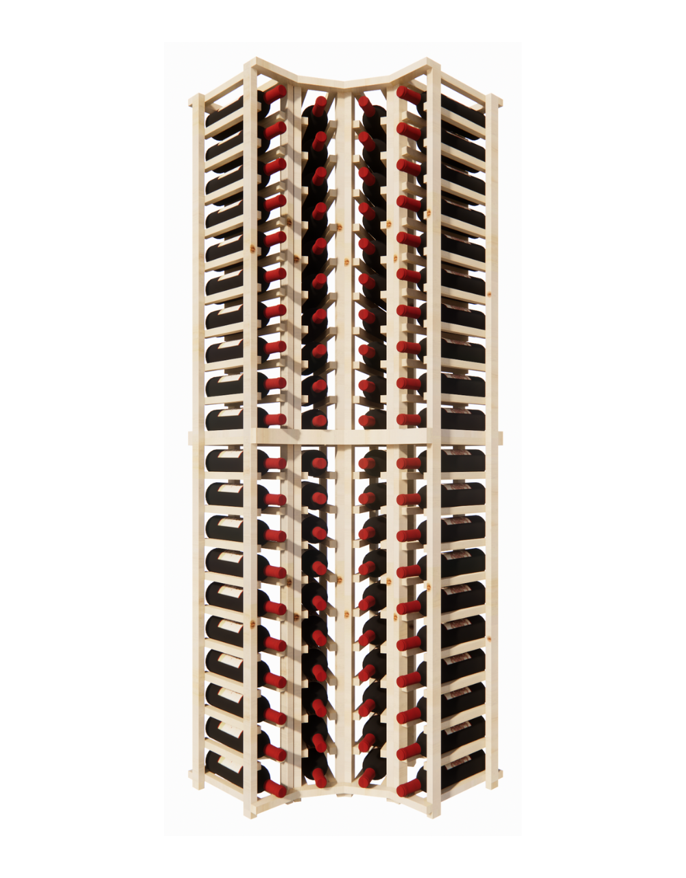 Premium Curved Corner Pine Wood Wine Rack Kit - Space-Saving Wall Mounted Storage for 12 Bottles - Perfect for Kitchen, Dining Room or Wine Cellar Organization