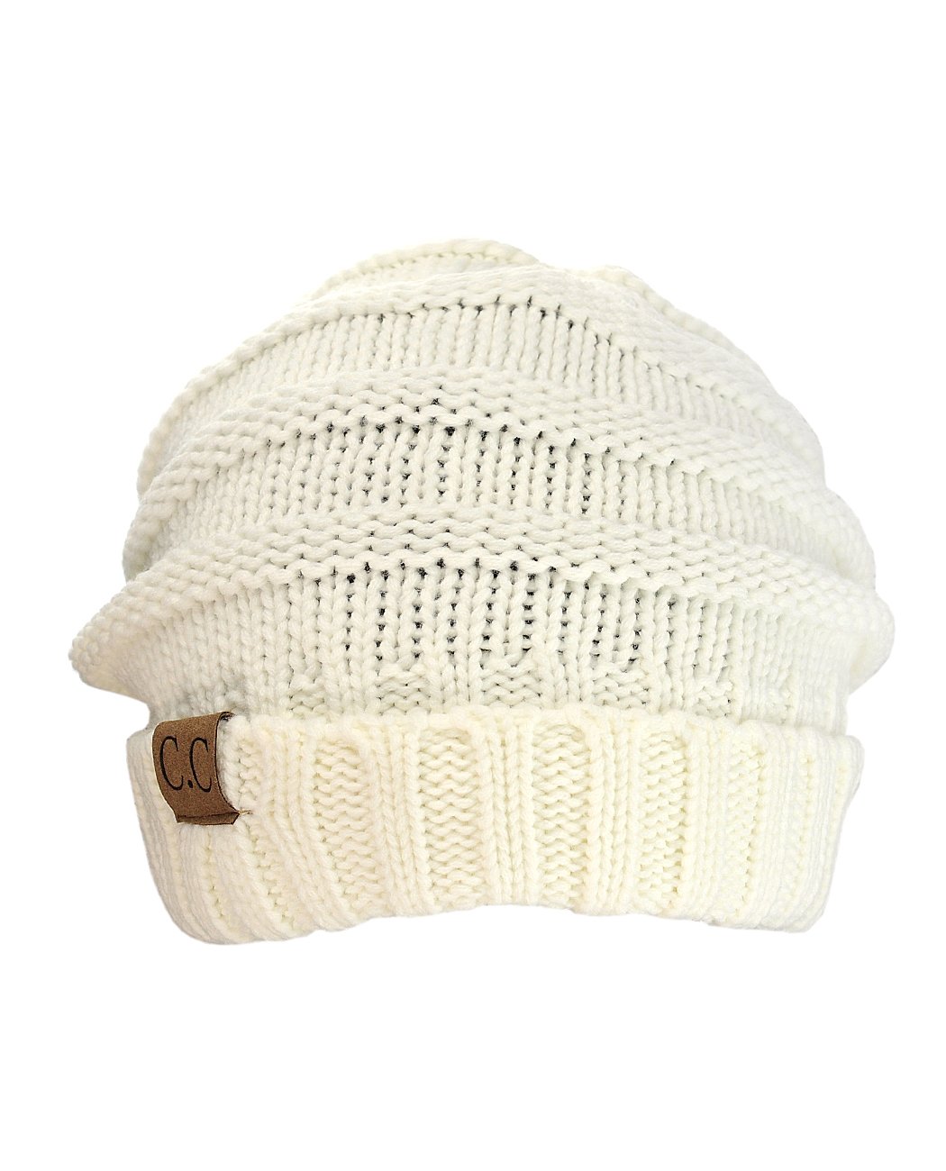 NYFASHION101 Slouchy Wrinkled Beanie Cap - Soft Stretchy Skull Hat for Men & Women - Winter Warm Knit Hat for Outdoor Activities, Streetwear Fashion