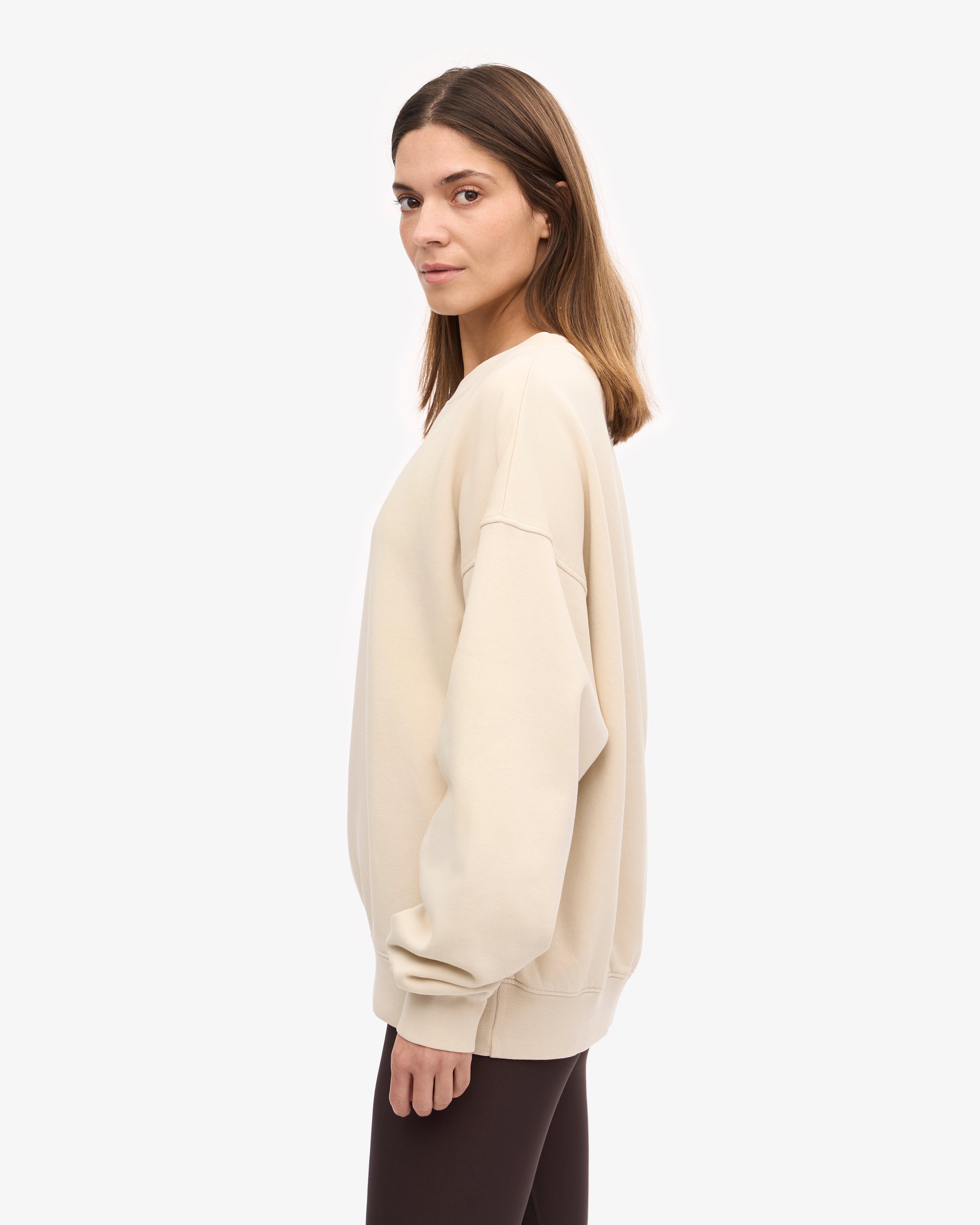 Organic Oversized Crewneck Sweatshirt for Women - Ivory White | Soft & Comfortable Loungewear for Casual Wear & Relaxing at Home
