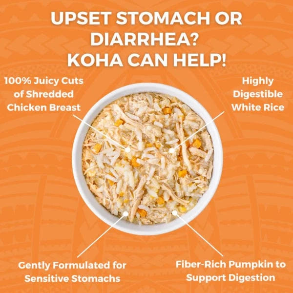 KOHA Limited Ingredient Cat Food - Grain Free Chicken & White Rice Recipe for Sensitive Stomachs | Digestive Support for Cats with Allergies | Perfect for Indoor Cats & Picky Eaters