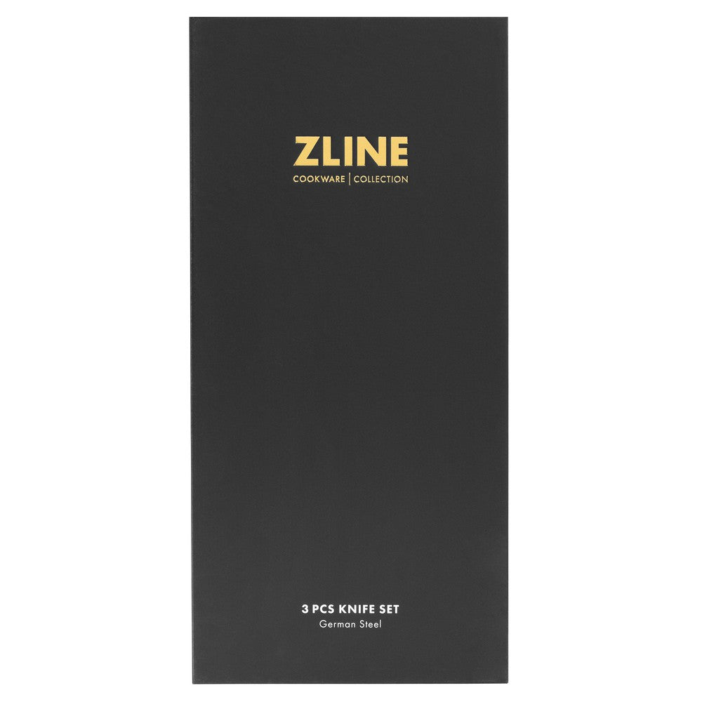 ZLINE 3-Piece Professional German Steel Kitchen Knife Set - Chef Knife, Paring Knife, Utility Knife (KSETT GS 3) | Perfect for Slicing, Dicing, and Food Prep in Home Kitchens & Restaurants