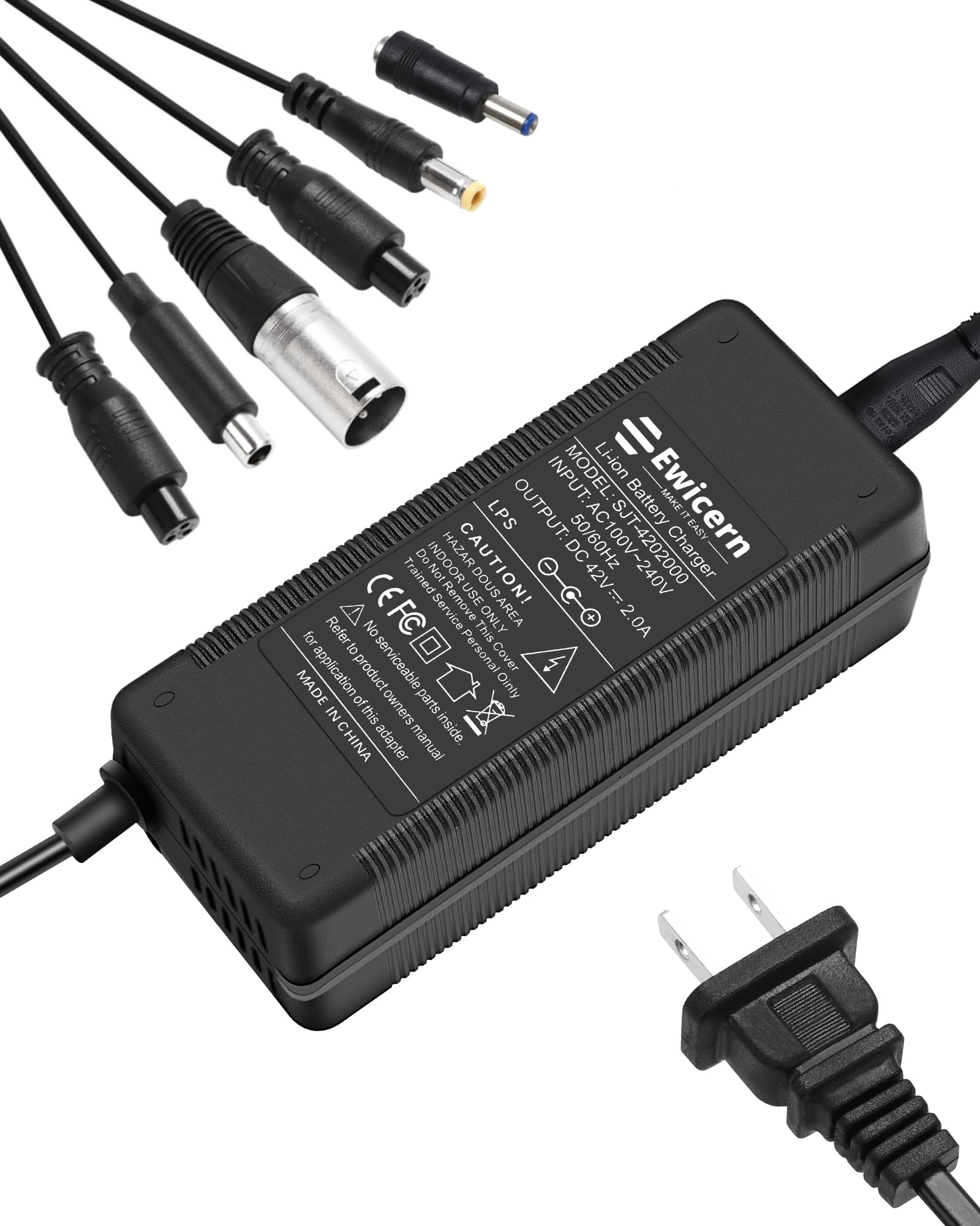 42V 2A Fast Electric Scooter Charger with Cooling System - 6 Port Universal Replacement Charger for 36V Lithium Battery - Compatible with Razor, Gotrax, Ninebot, Segway, Jetson, Hiboy - Perfect for Commuting, Campus Use & Urban Mobility