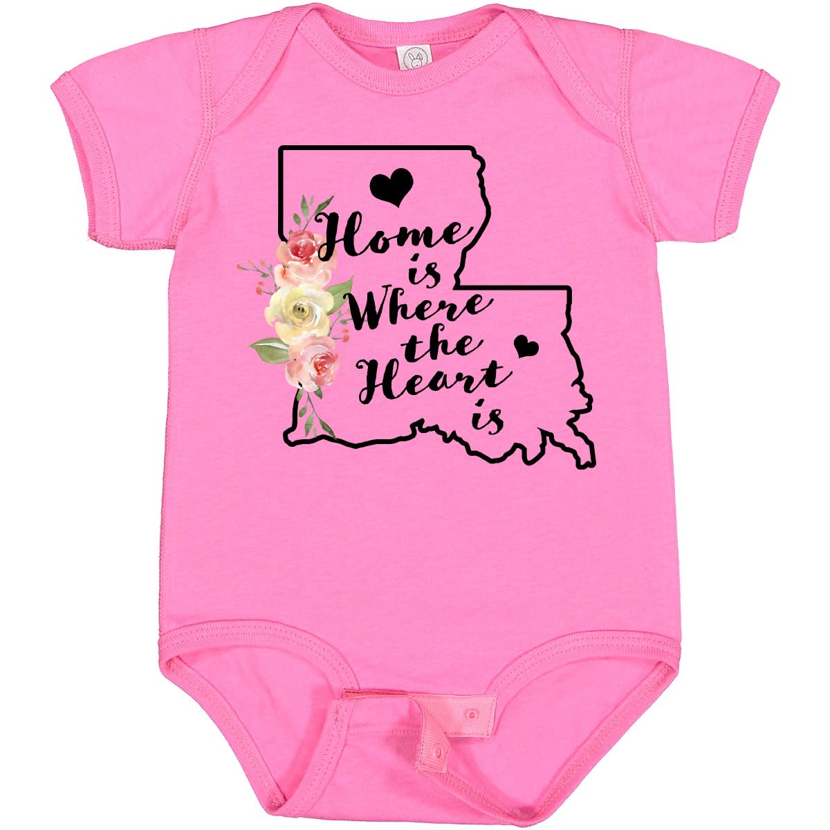 Inktastic Louisiana Home is Where The Heart is Watercolor Baby Bodysuit - Soft Cotton Onesie for Newborns & Infants, Perfect for Family Photos, Holidays & Everyday Wear