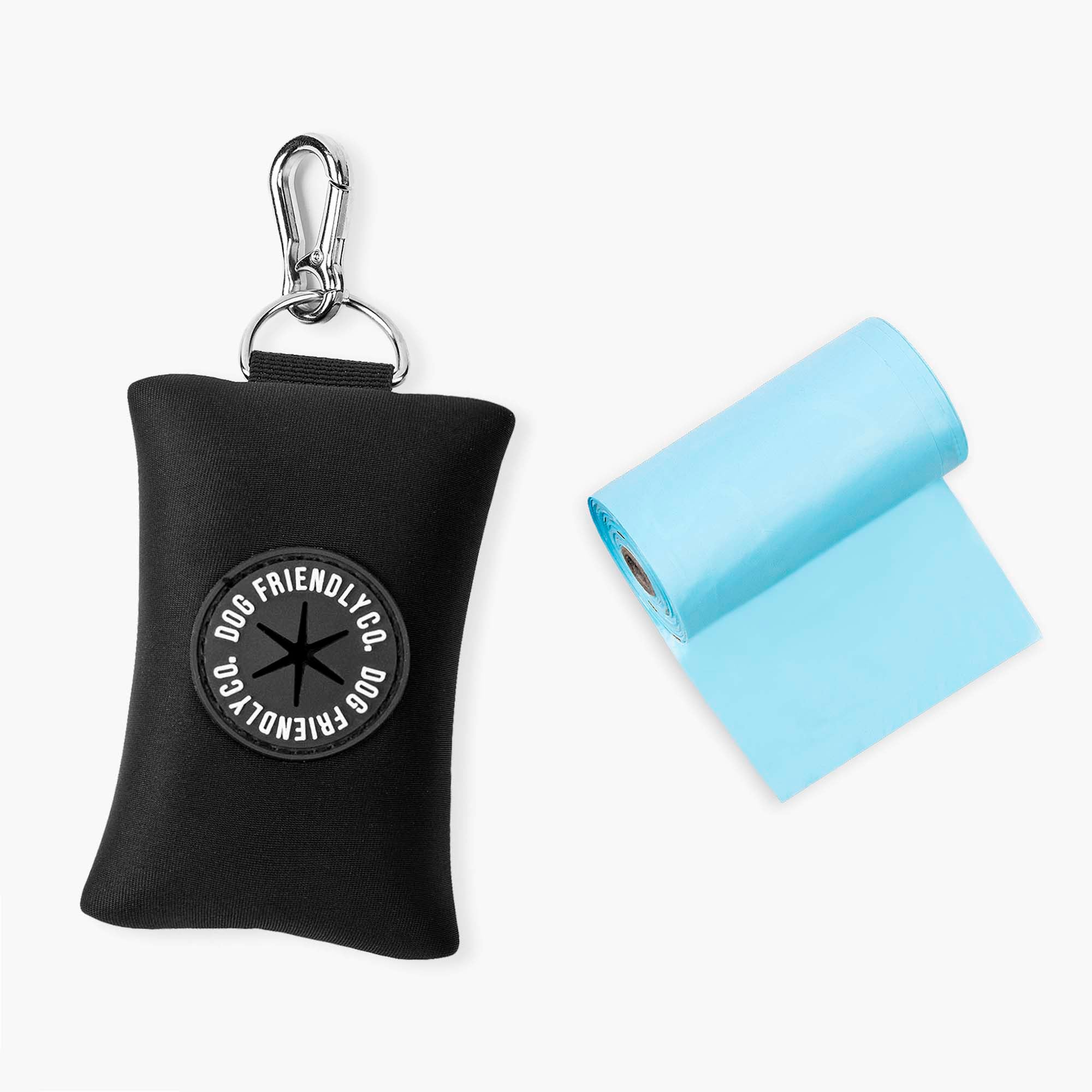 Dog Poop Bag Holder - Black | Leak-Proof & Hands-Free Waste Dispenser for Dog Walking, Hiking, and Outdoor Adventures | Dog Friendly Co.