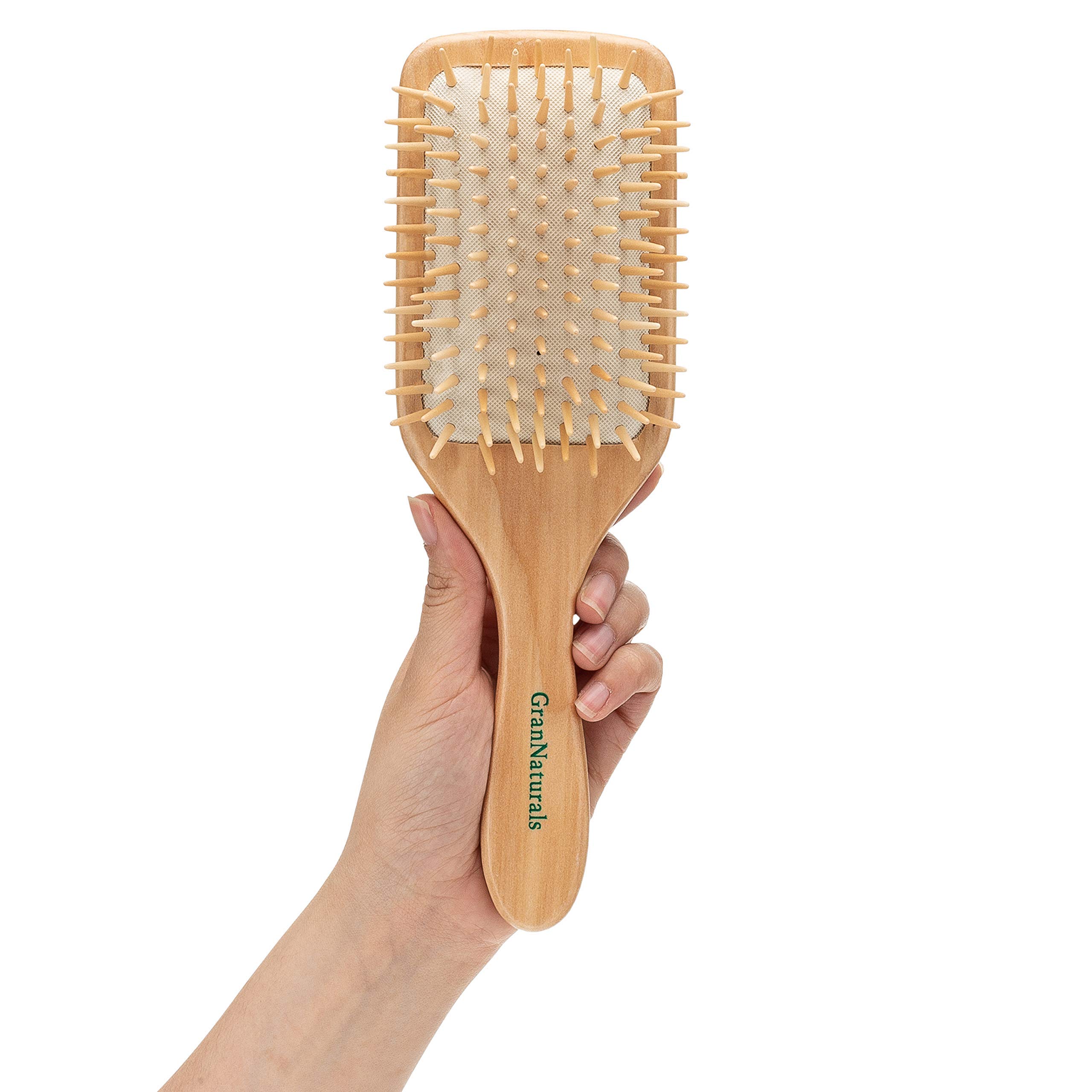 Natural Wooden Hair Brush & Comb Set - Travel Size Wooden Bristle Brush, Wooden Comb & Paddle Brush for Men & Women | Perfect for Home, Travel & Eco-Friendly Hair Care