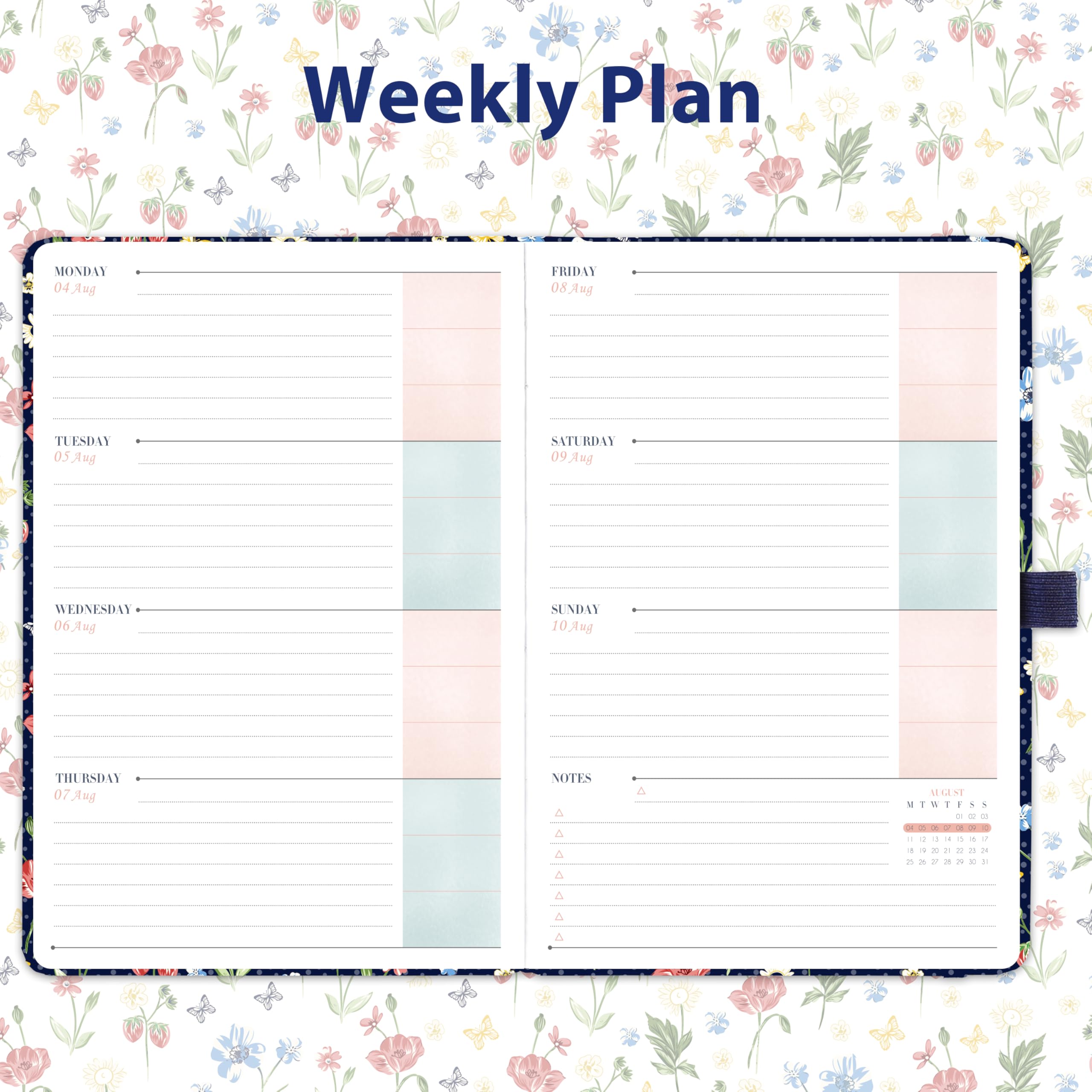 2025-2026 Academic Planner - A5 Weekly Planner with Hard Cover, Pen Loop & Back Pocket (August 2025-July 2026, 8.4