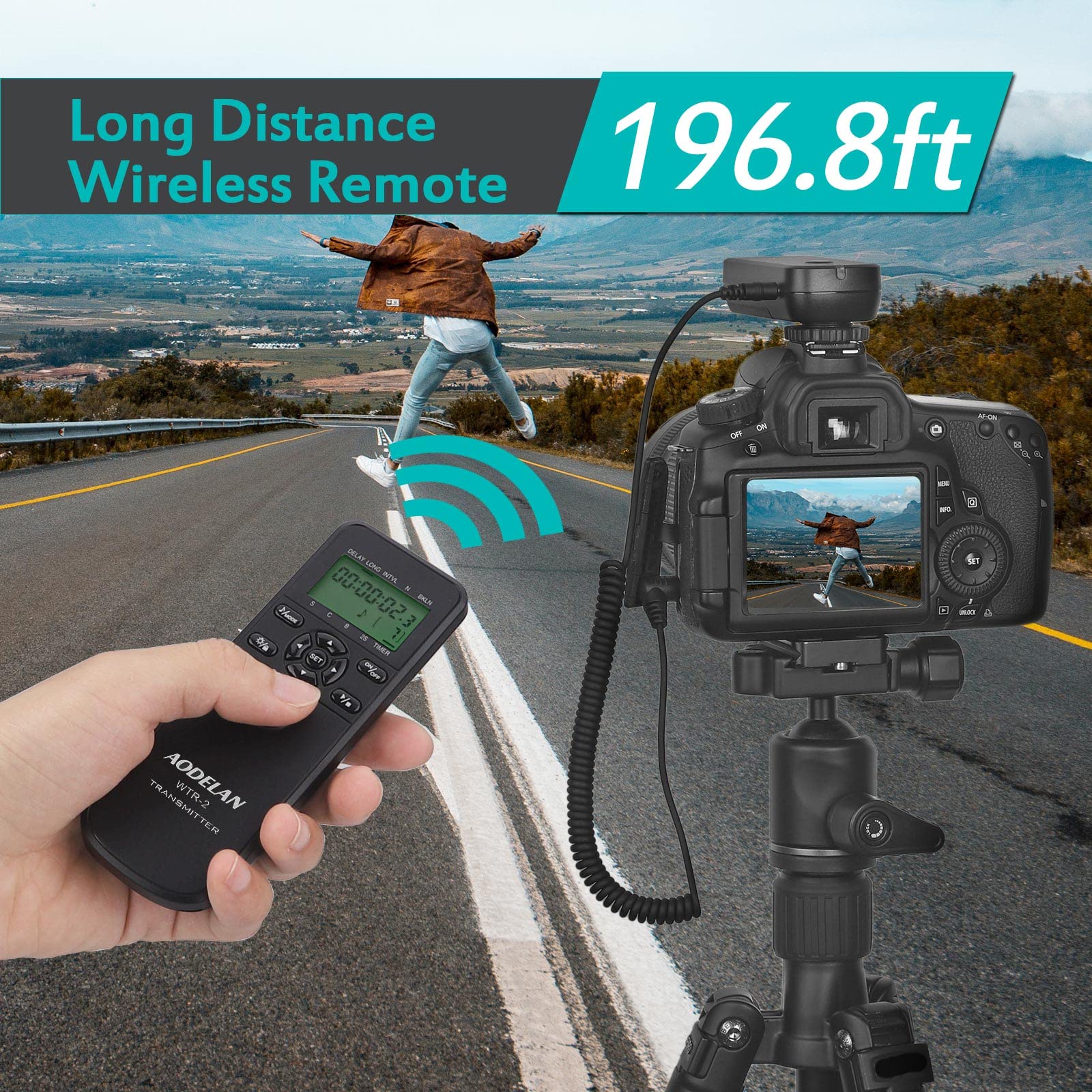 Wireless Shutter Remote Control Timer for Nikon D3 D4 D5 D6 D800 D850 DSLR Cameras - Intervalometer Replacement for Nikon MC-30A - Perfect for Time-Lapse Photography, Group Shots & Hands-Free Shooting