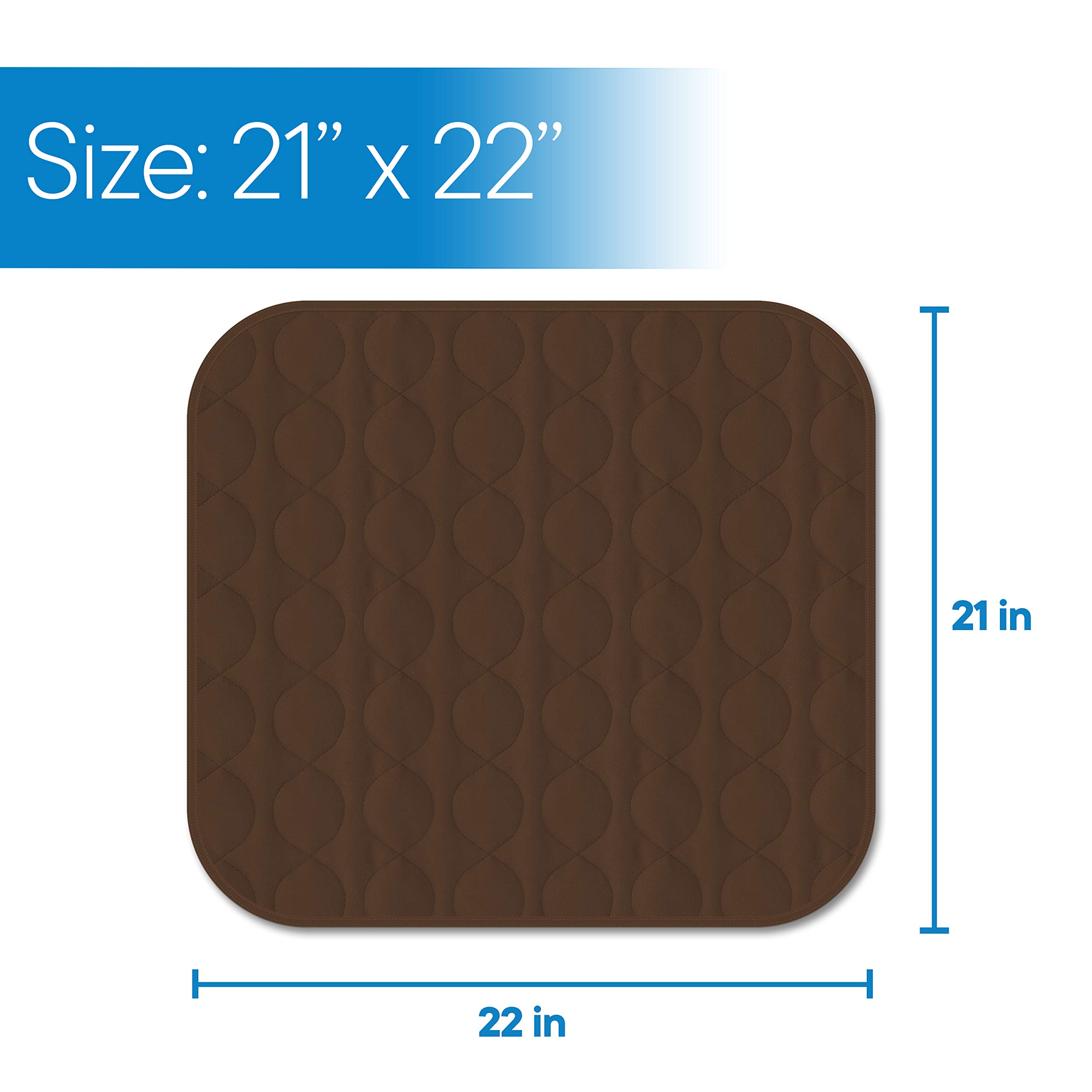 RMS Washable & Reusable Incontinence Chair Pad - Waterproof Seat Protector & Bed Pad for Adults (Brown) - Ideal for Wheelchair, Sofa & Home Care Use