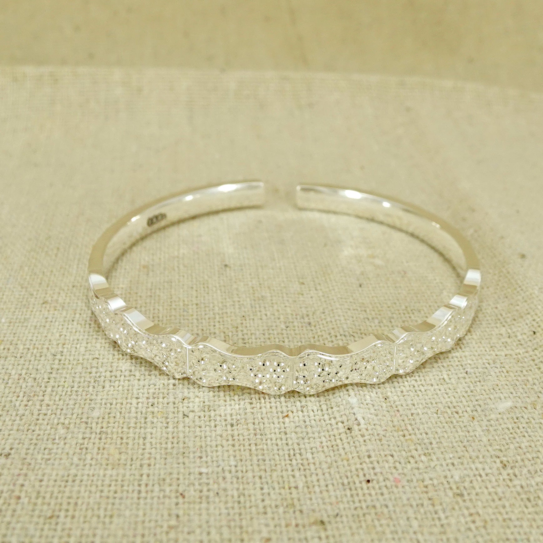 Sterling Silver Bangle Bracelet for Women - Elegant Stackable Jewelry Gift for Birthday, Anniversary & Everyday Wear