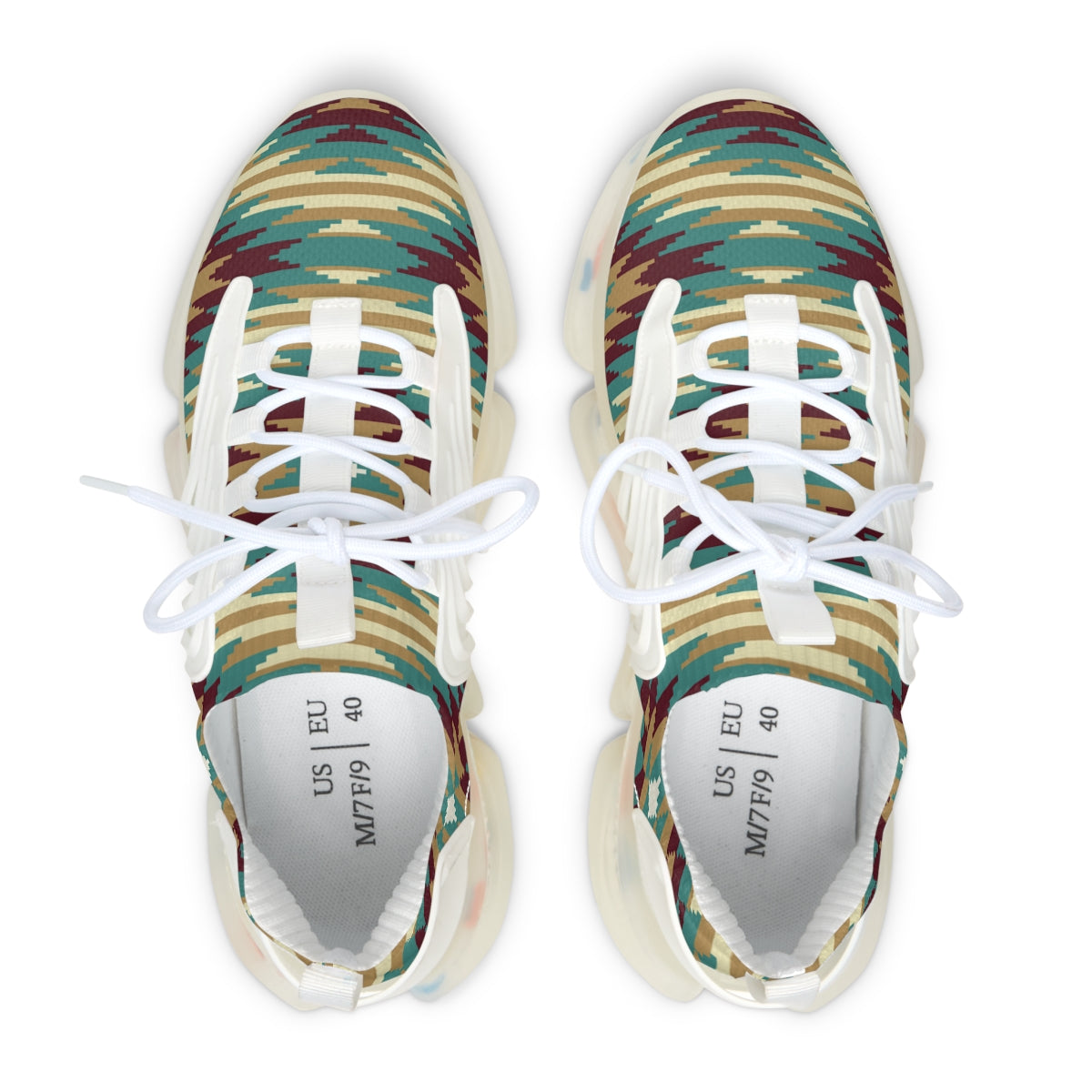 Women's Running Shoes - Lightweight Mesh Sneakers with Shock Absorbing Soles | White or Black Sundance Print | Perfect for Jogging, Gym Workouts & Everyday Wear