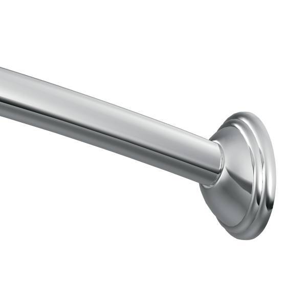 5' Curved Shower Rod - Chrome Finish CSR2155CH by Moen | Heavy Duty Rust-Resistant Bathroom Accessory for Spacious Shower Experience | Perfect for Modern Bathrooms & Spa-Like Retreats