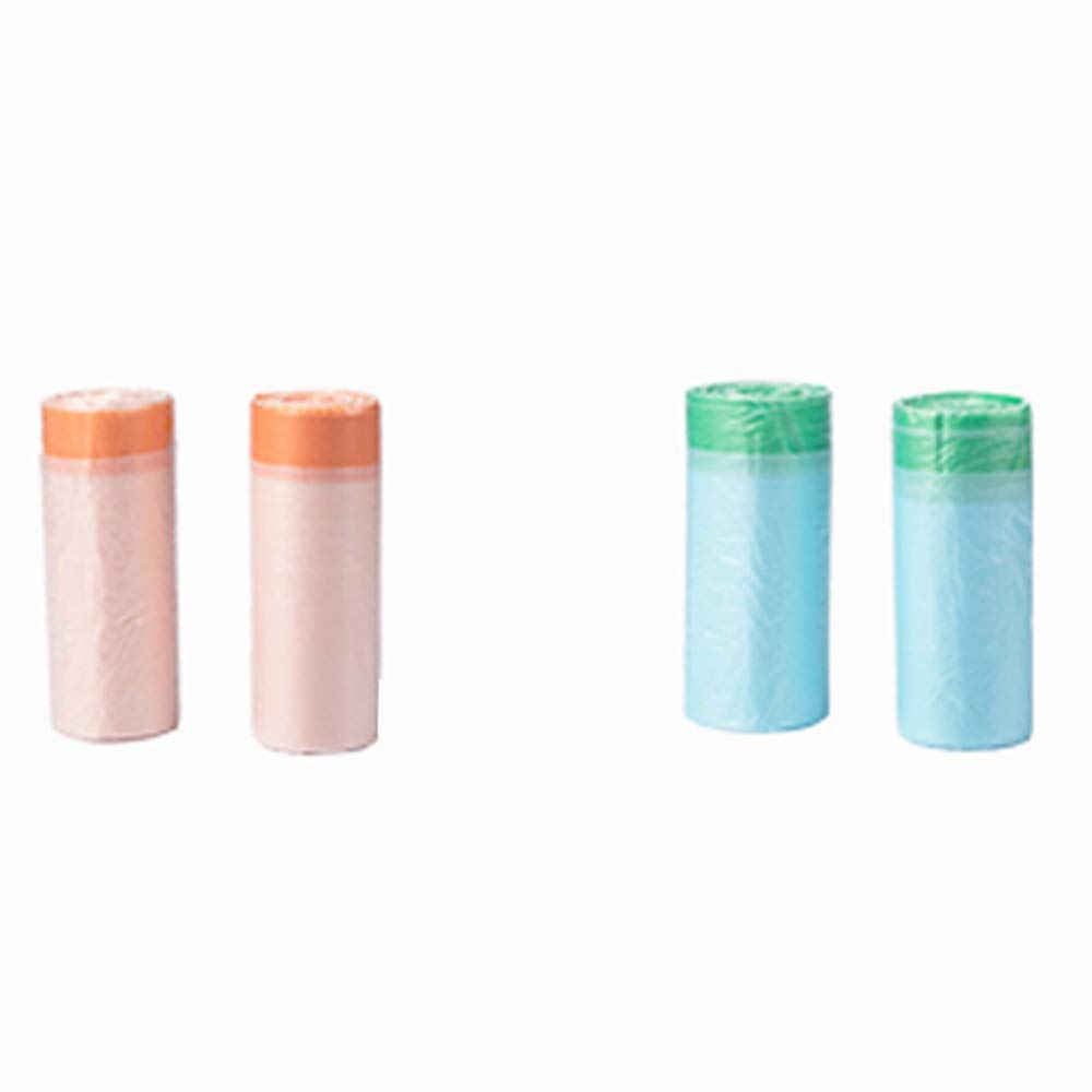 Premium Drawstring Trash Bags - Heavy Duty Disposable Garbage Bags for Kitchen, Bathroom & Bedroom - 2 Rolls (3 Bags Each) - Random Colors - Ideal for Home, Office & Outdoor Use