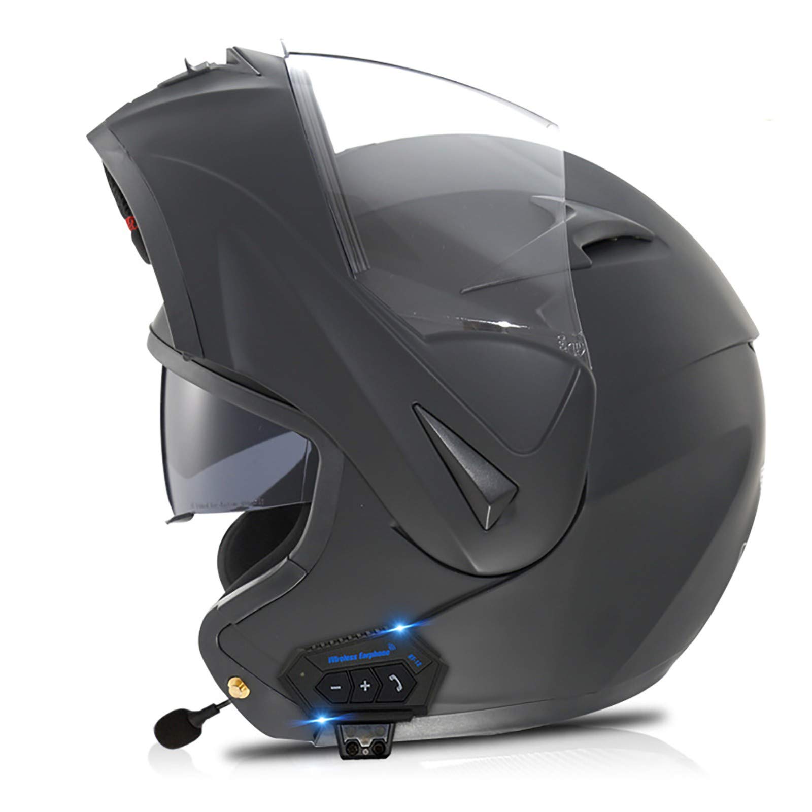 Modular Motorcycle Bluetooth Helmet - Full Face Flip Up Dual Visor DOT Certified Helmet with Built-in Speaker & Mic for Hands-Free Calls - Perfect for Commuting, Touring & Adventure Riding