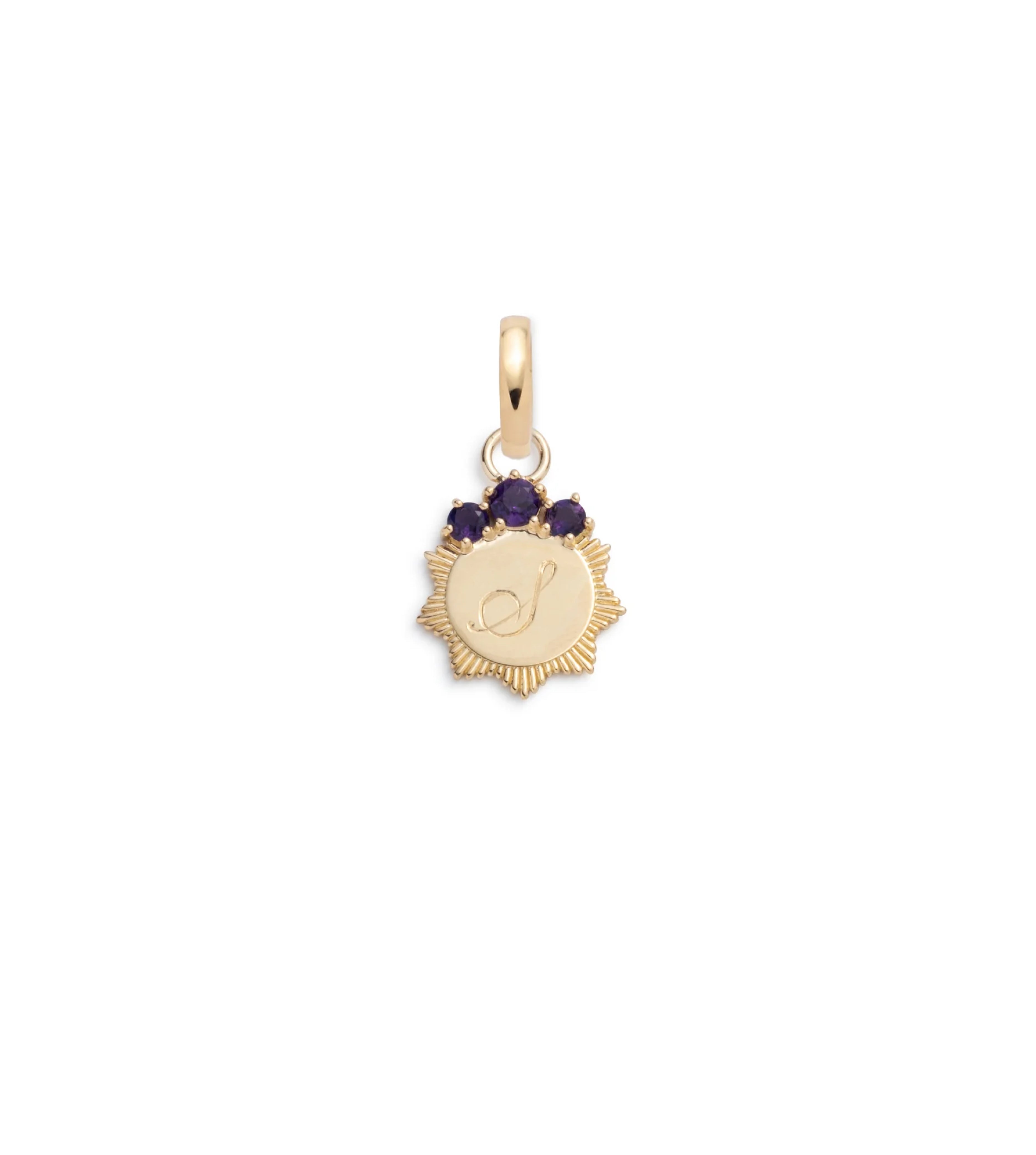 Engravable Amethyst Miniature Medallion with Annex Link - Perfect for Personalized Jewelry, Gifts & Spiritual Healing