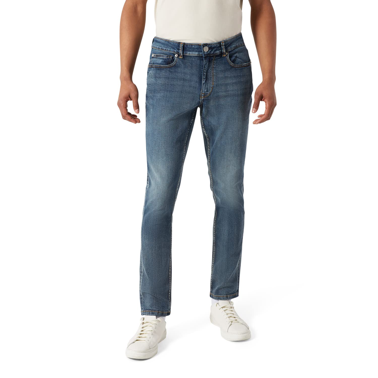DKNY Men's Slim Fit Stretch Denim Jeans - Comfortable Bedford Style for Casual Wear & Everyday Outfits