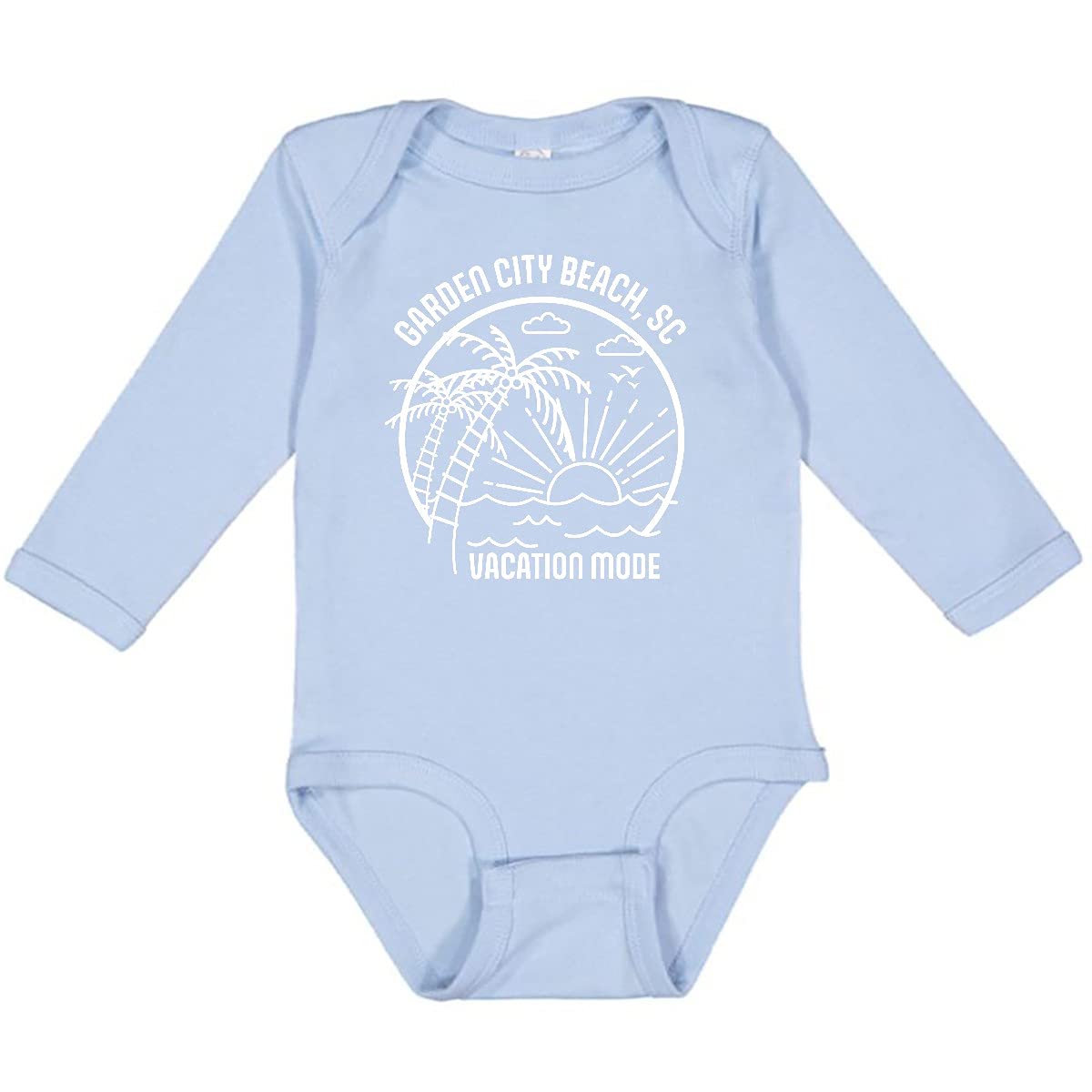 Inktastic Summer Vacation Mode Garden City Beach South Long Sleeve Baby Bodysuit - Perfect for Beach Trips, Family Photos & Casual Outings
