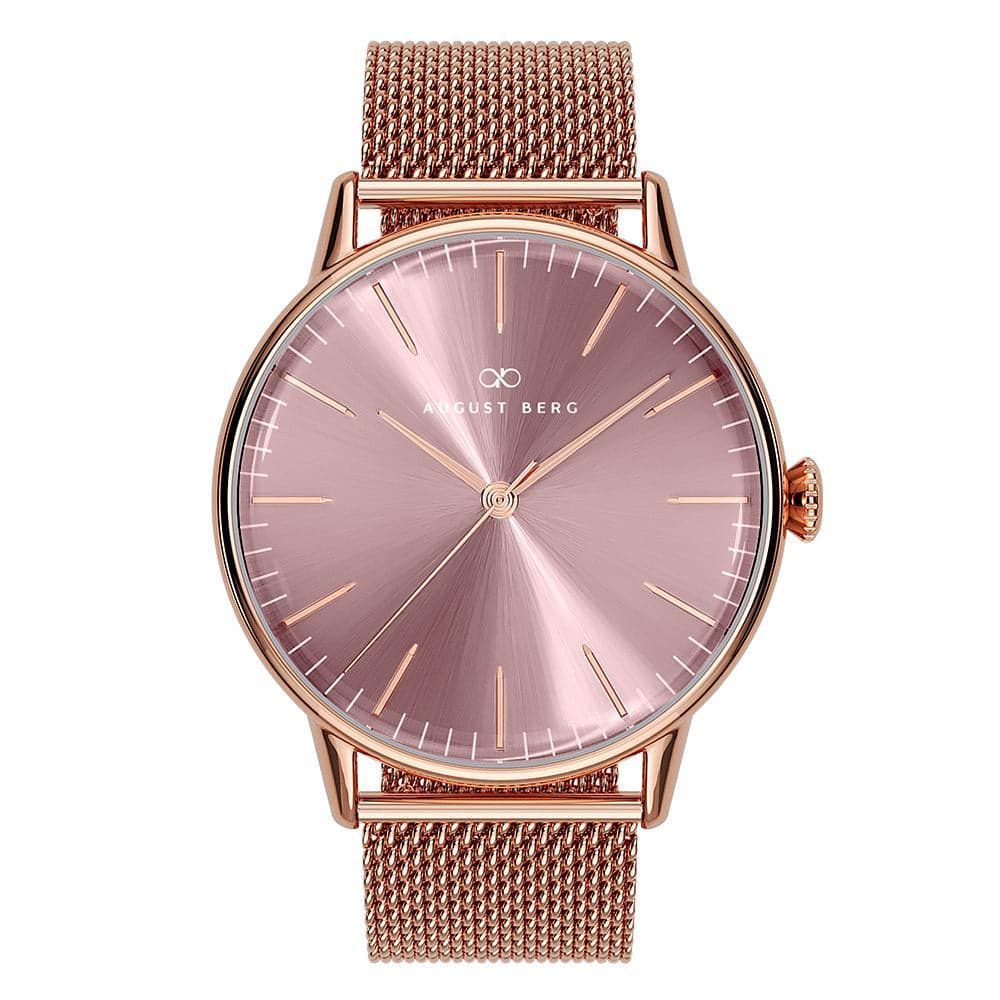 August Berg Serenity Ash & Orchid Rose Gold Mesh Strap Women's Watch 40mm - Elegant Dress Watch for Women, Perfect for Office, Party & Special Occasions