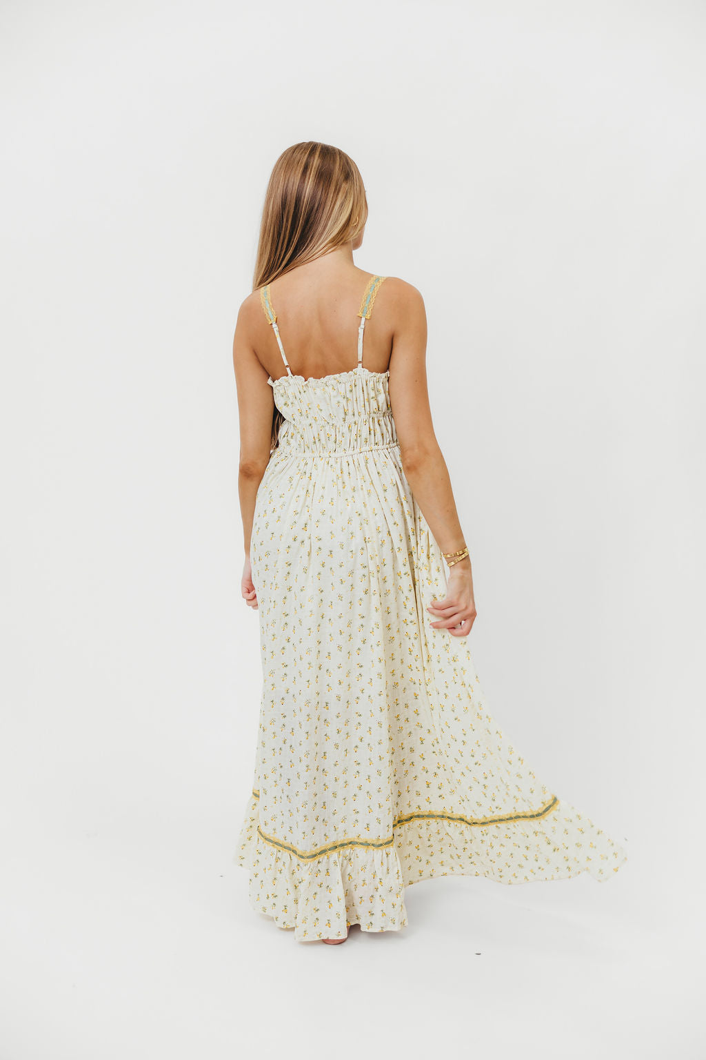 Elegant Floral Lace Maxi Dress in Daffodil Yellow - Perfect for Summer Weddings, Beach Vacations & Special Occasions