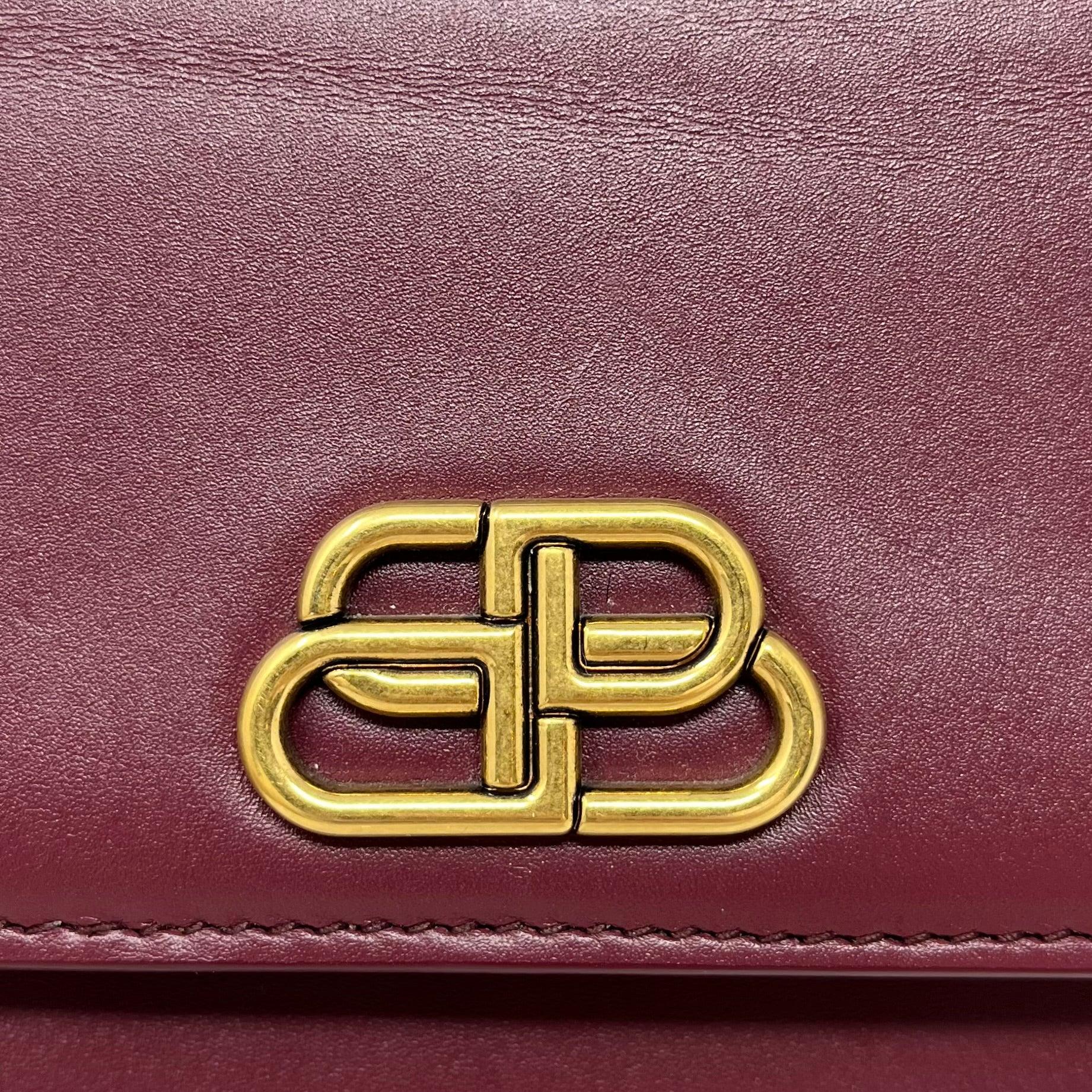 Balenciaga Burgundy Sharp XS Crossbody Bag - Stylish & Compact Luxury Handbag for Women | Perfect for Parties, Date Nights & Everyday Use