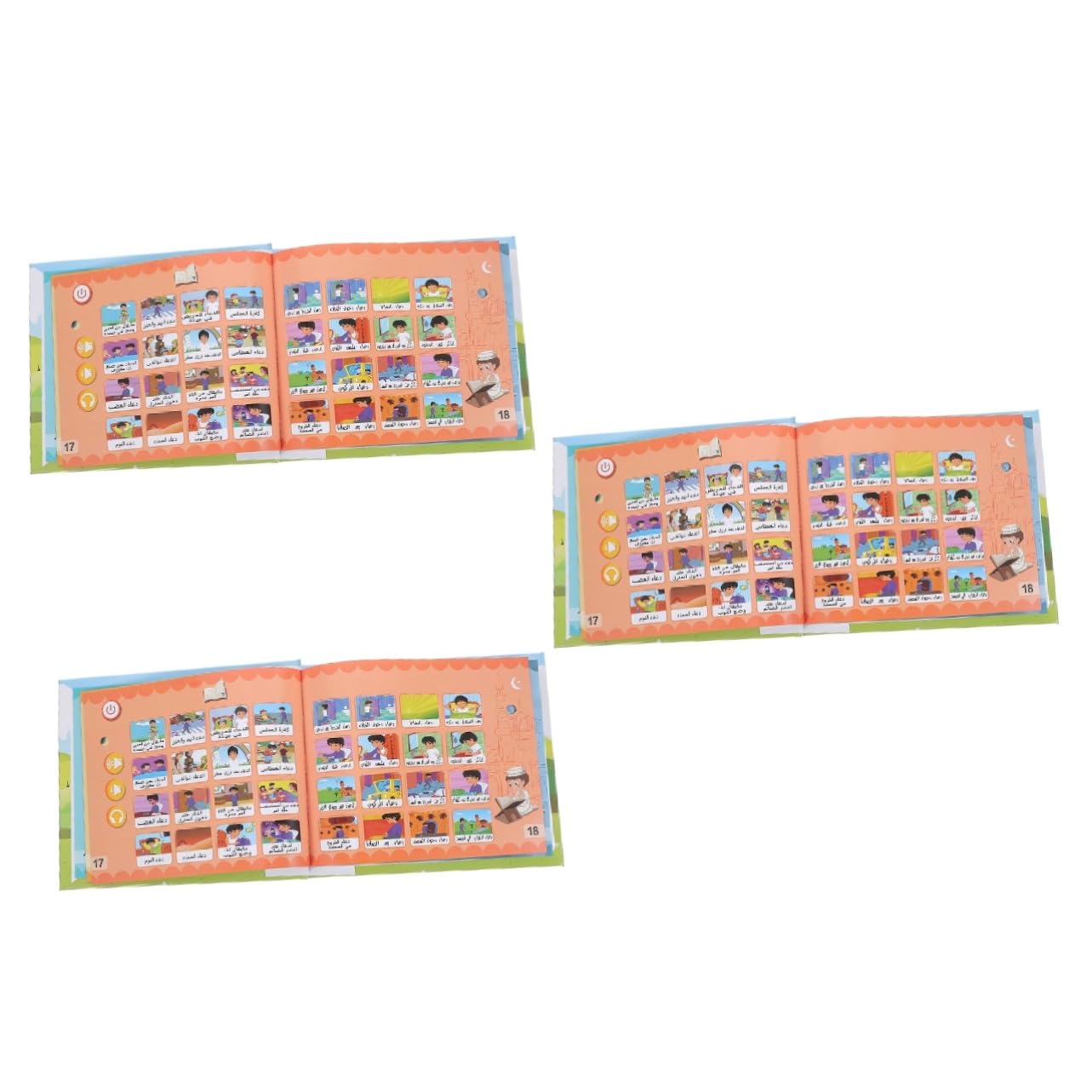 Totority 3-Piece Arabic Learning Busy Book Set for Toddlers Ages 1-5 - Interactive Educational Activity Books with Plastic Point Reading Machine - Perfect for Preschool Learning, Travel & Quiet Playtime