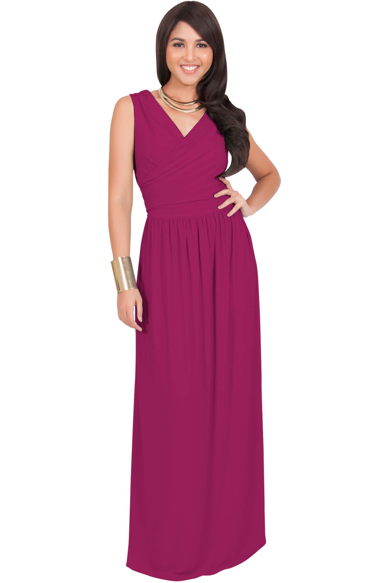 Elegant KOH KOH Sleeveless Evening Gown for Prom, Party & Special Occasions - Perfect for Formal Events, Dances & Black-Tie Gatherings