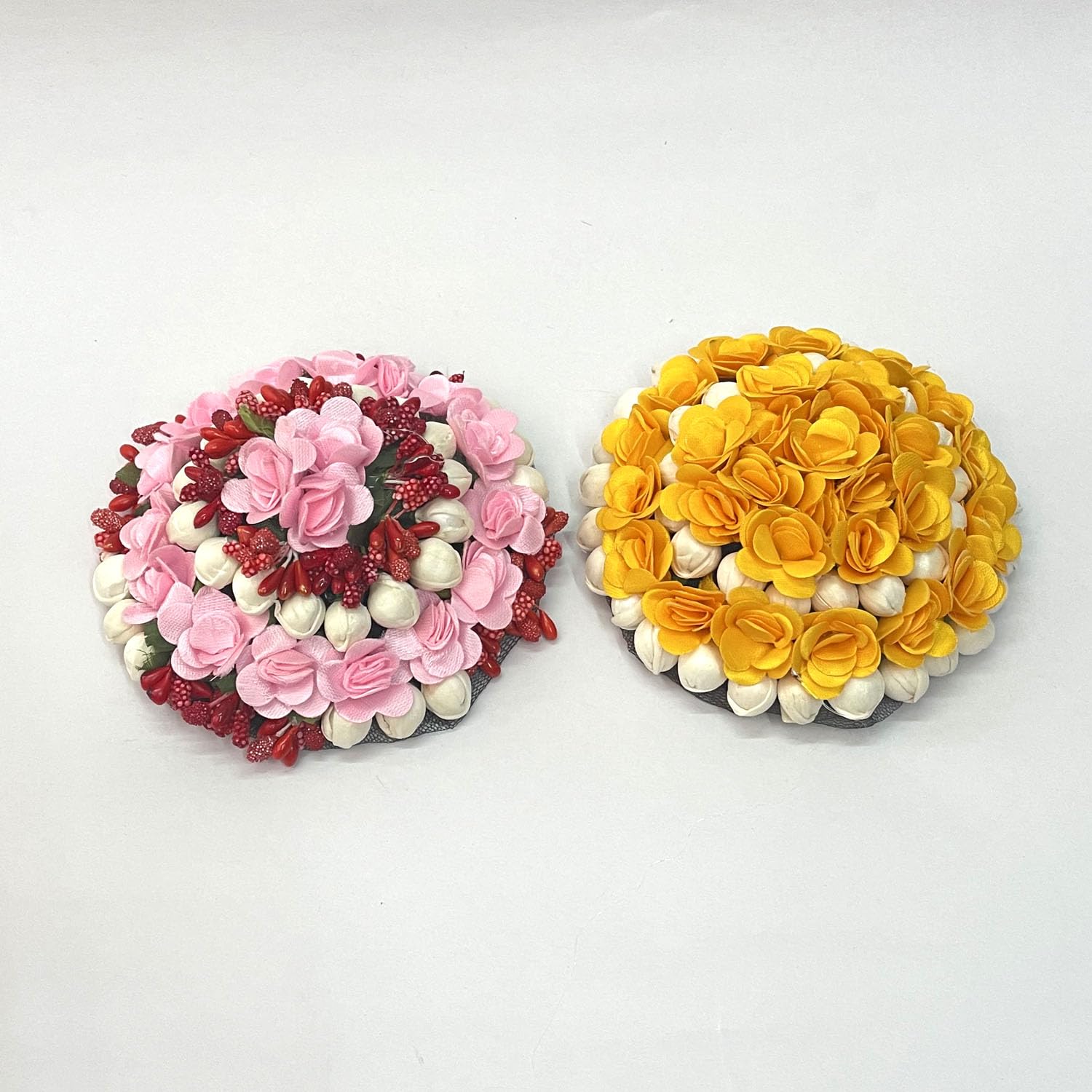 Maahal Bun Juda Maker Flower Gajra Hair Bridal Accessories for Women & Girls - Multicolor Pack of 2 | Perfect for Weddings, Parties & Traditional Occasions