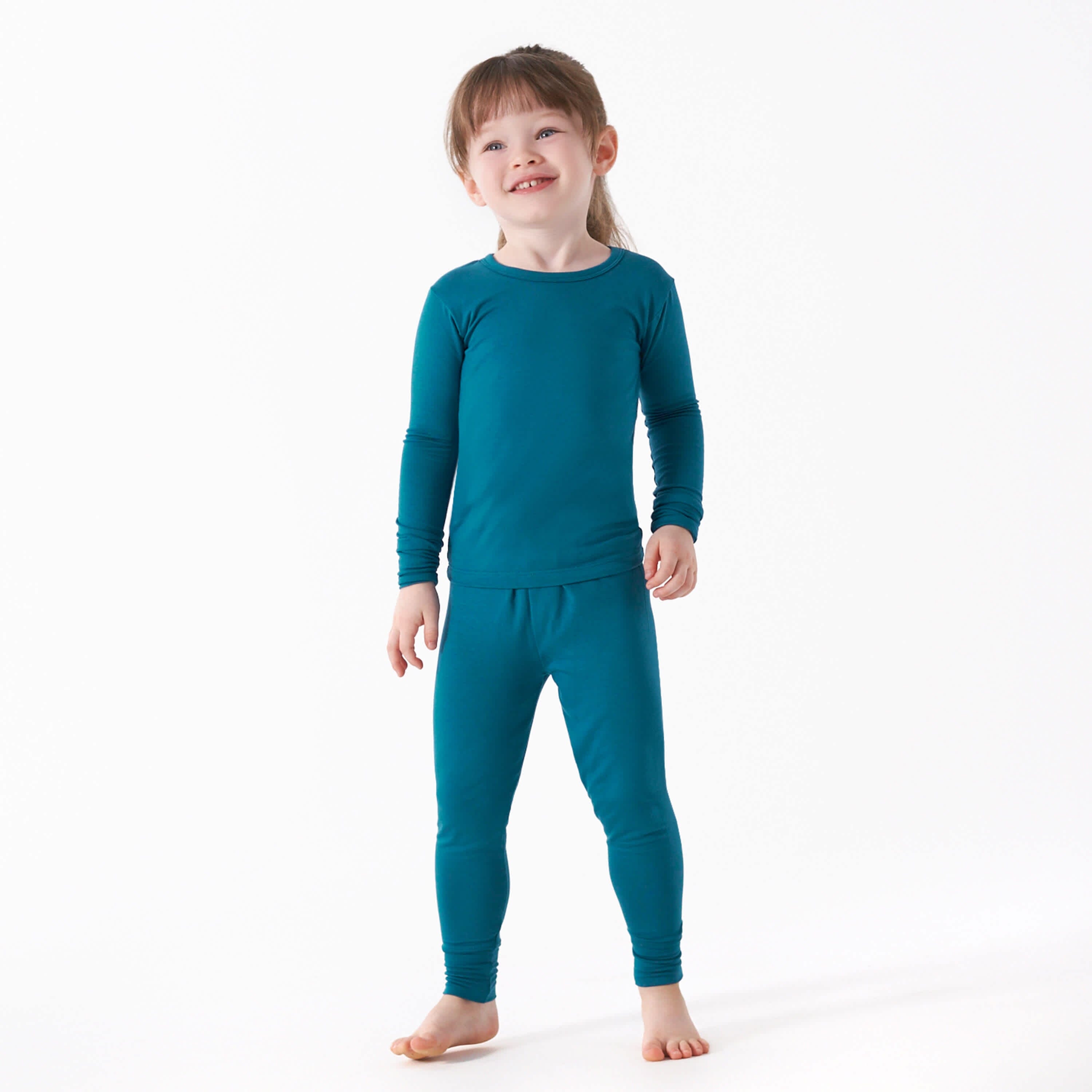 2-Piece Buttery Soft Viscose Baby Pajama Set - Snug Fit Toddler Sleepwear Made from Eucalyptus Fiber | Ocean Teal Color | Perfect for Bedtime & Nursery Comfort