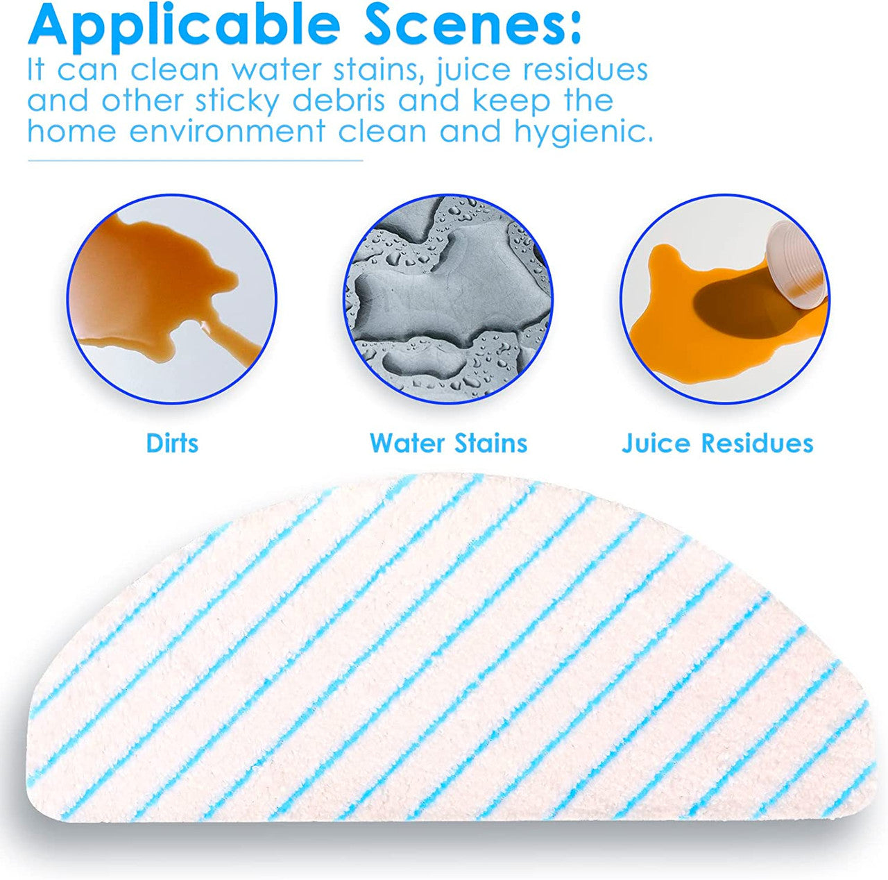 10-Pack Replacement Mopping Pads for Ecovacs Deebot T9/T9+/N8 PRO/N8 PRO+/N8/N8+/NEO/T8/T8+/T8 AIVI/X1 PLUS/T10 PLUS - Compatible with Multiple Models - Perfect for Hardwood Floors & Tile Cleaning