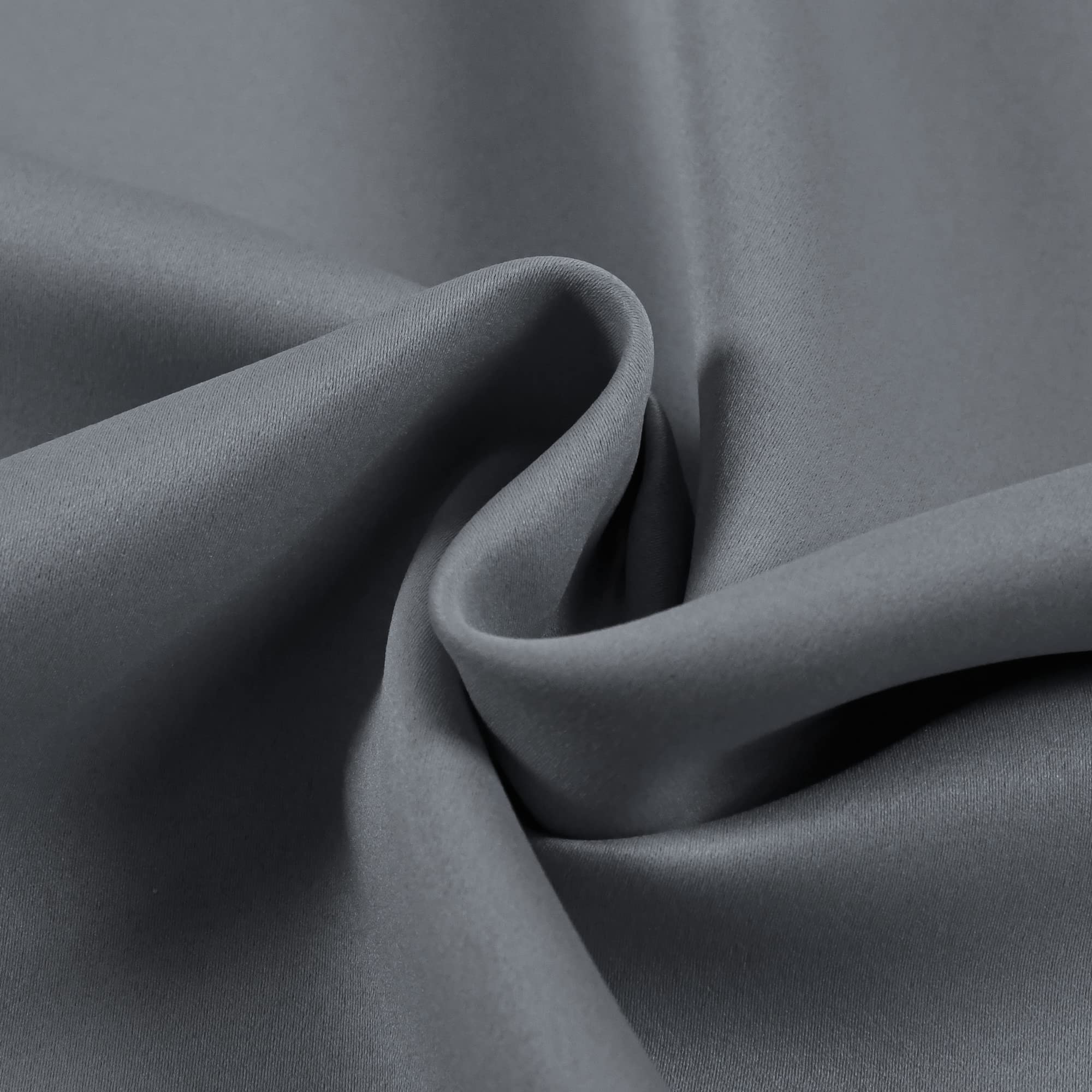 24 Inch Gray Short Blackout Curtains 2 Panels Set - Half Window Kitchen Tiers with Rod Pocket - Medium Grey 29