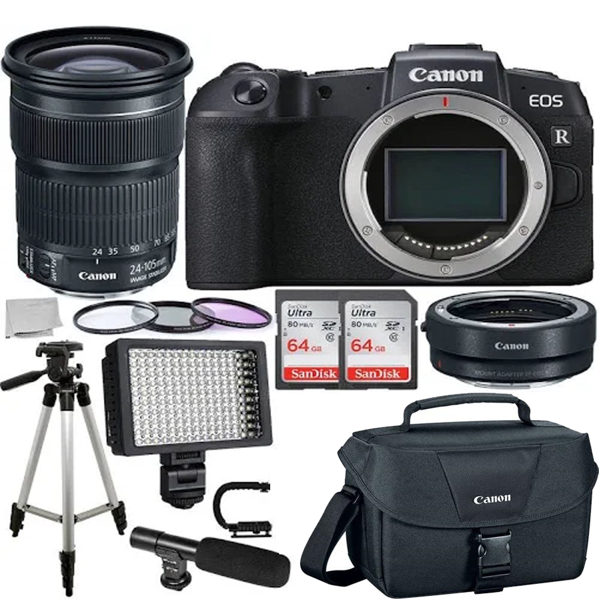 Canon EOS RP Full Frame Mirrorless Digital Camera with 24-105mm Lens, Mount Adapter EF-EOS R & Accessory Kit - Perfect for Travel Photography, Vlogging & Professional Portraits