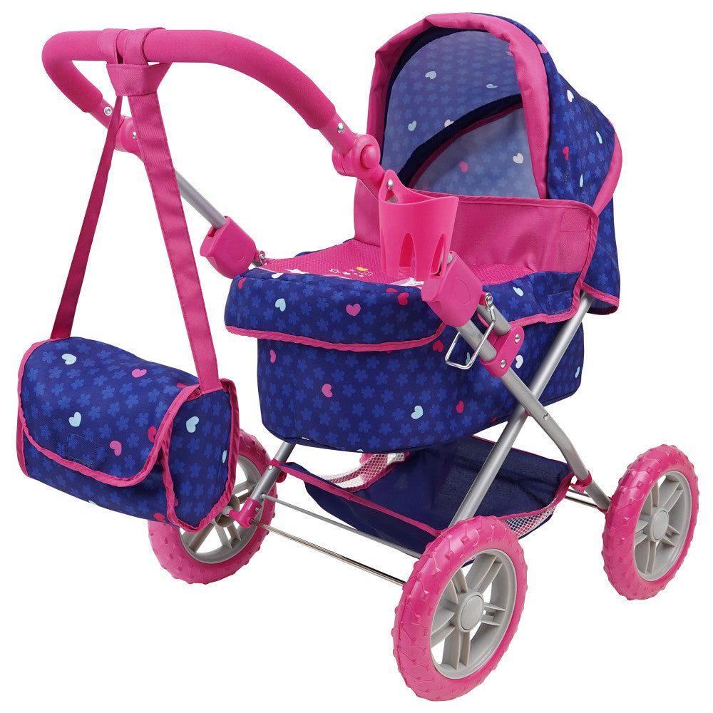 509 Crew Unicorn Themed Doll Stroller with Adjustable Handle & Canopy - Perfect for Pretend Play, Outdoor Walks & Toddler Role-Playing Activities