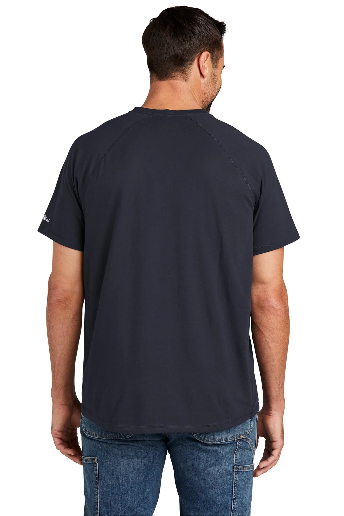 Carhartt Force Custom Pocket T-Shirt for Men - Comfortable Navy Work Shirt with Utility Pockets - Ideal for Construction, Outdoor Work & Casual Wear