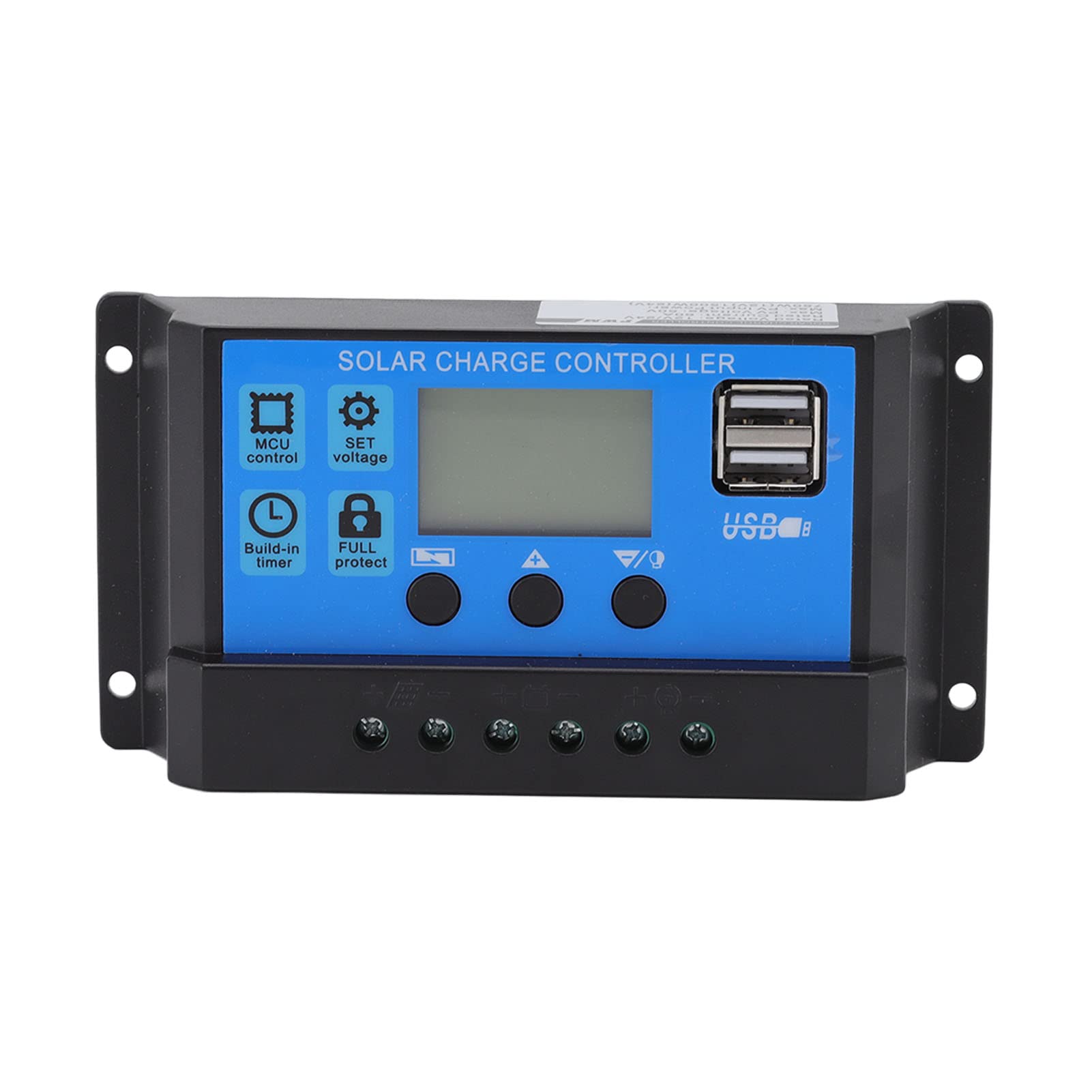 20A Solar Charge Controller 12V/24V with Dual USB Ports - Intelligent LED Street Light & Solar Panel Charger for Industrial & Outdoor Use