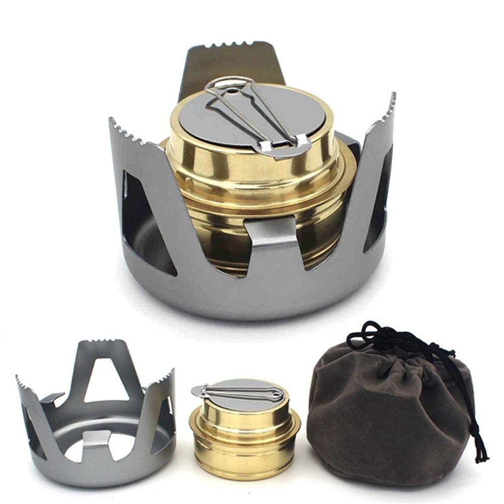 Ultralight Portable Alcohol Stove Burner - Mini Outdoor Camping Cookware Set for Backpacking, Hiking, Picnic & Emergency Survival Gear | Perfect for Camp Cooking, Bushcraft & Outdoor Adventures