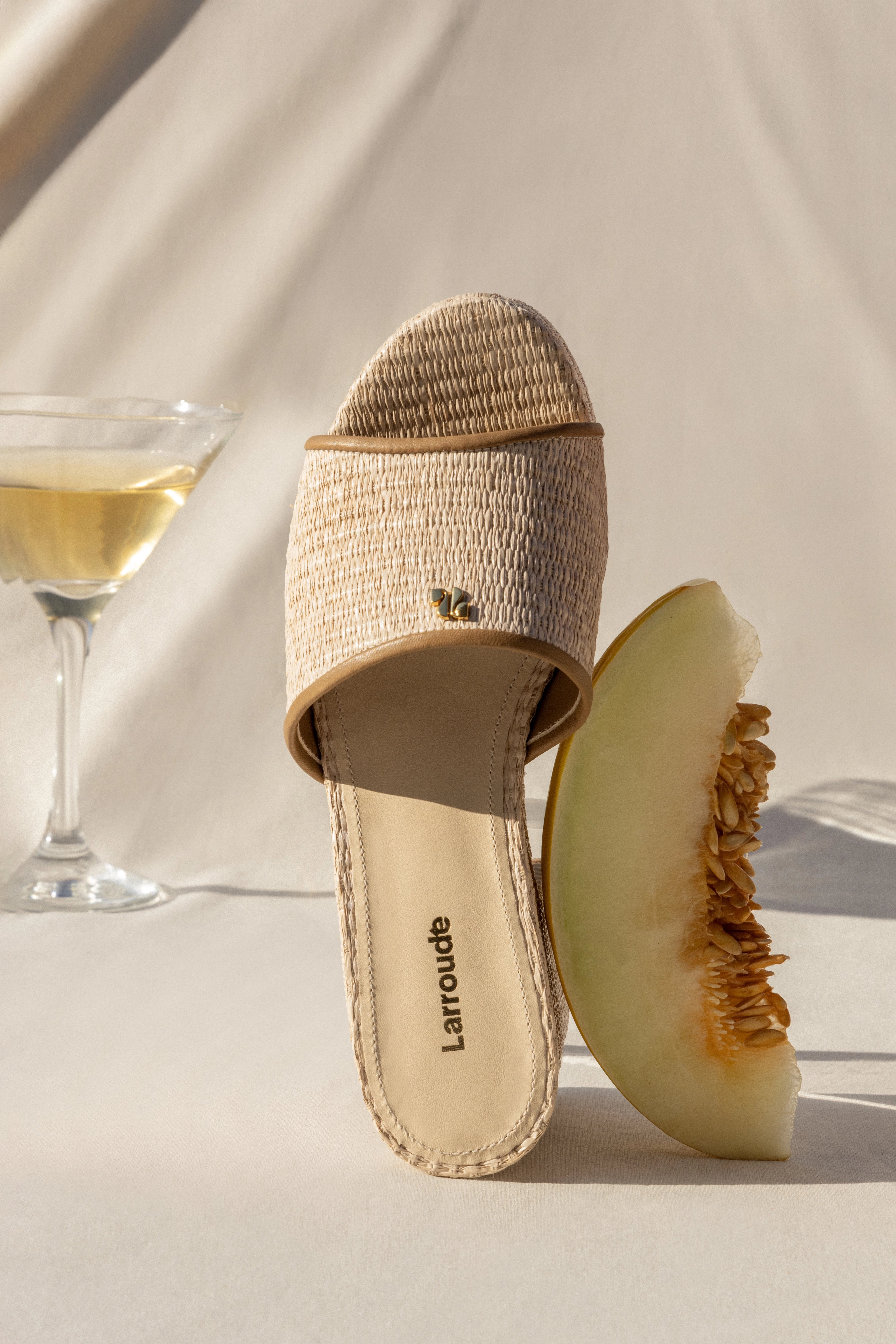 Alex Women's Flatform Mule Sandals in Natural Raffia with Hazelnut Trimming - Comfortable Summer Slides for Beach, Pool, and Casual Outings