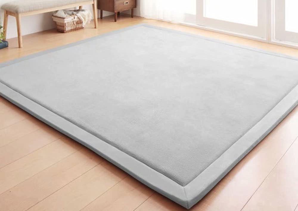 imysea Coral Velvet Baby Crawling Rug - Handmade Woven Plush Foam Play Mat for Infants & Toddlers | Soft Thick Exercise Mat for Nursery, Playroom & Daycare
