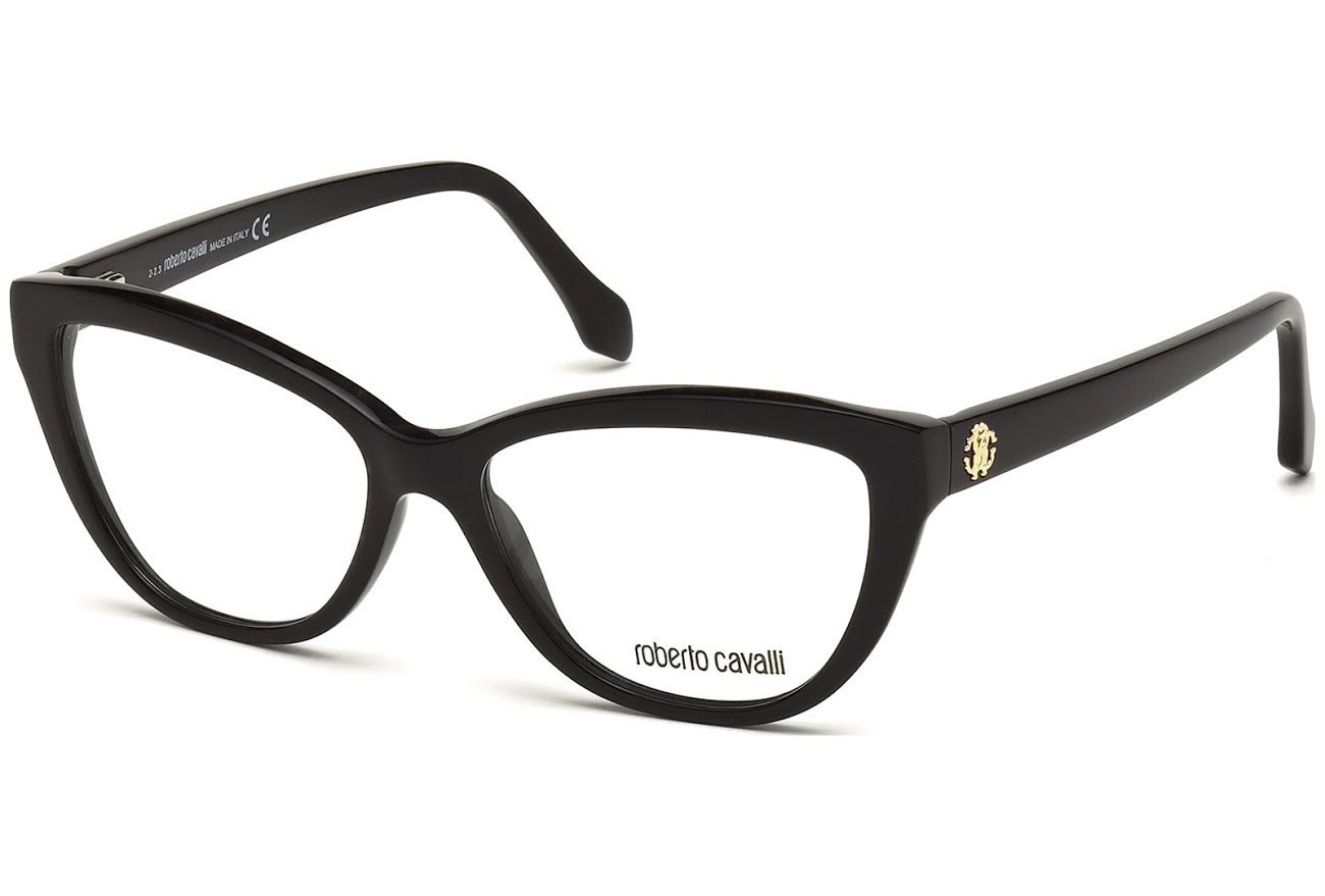 Roberto Cavalli RC0808 Women's Black Acetate Sunglasses 54mm | Fashionable & UV Protection for Outdoor Activities, Beach, and Driving