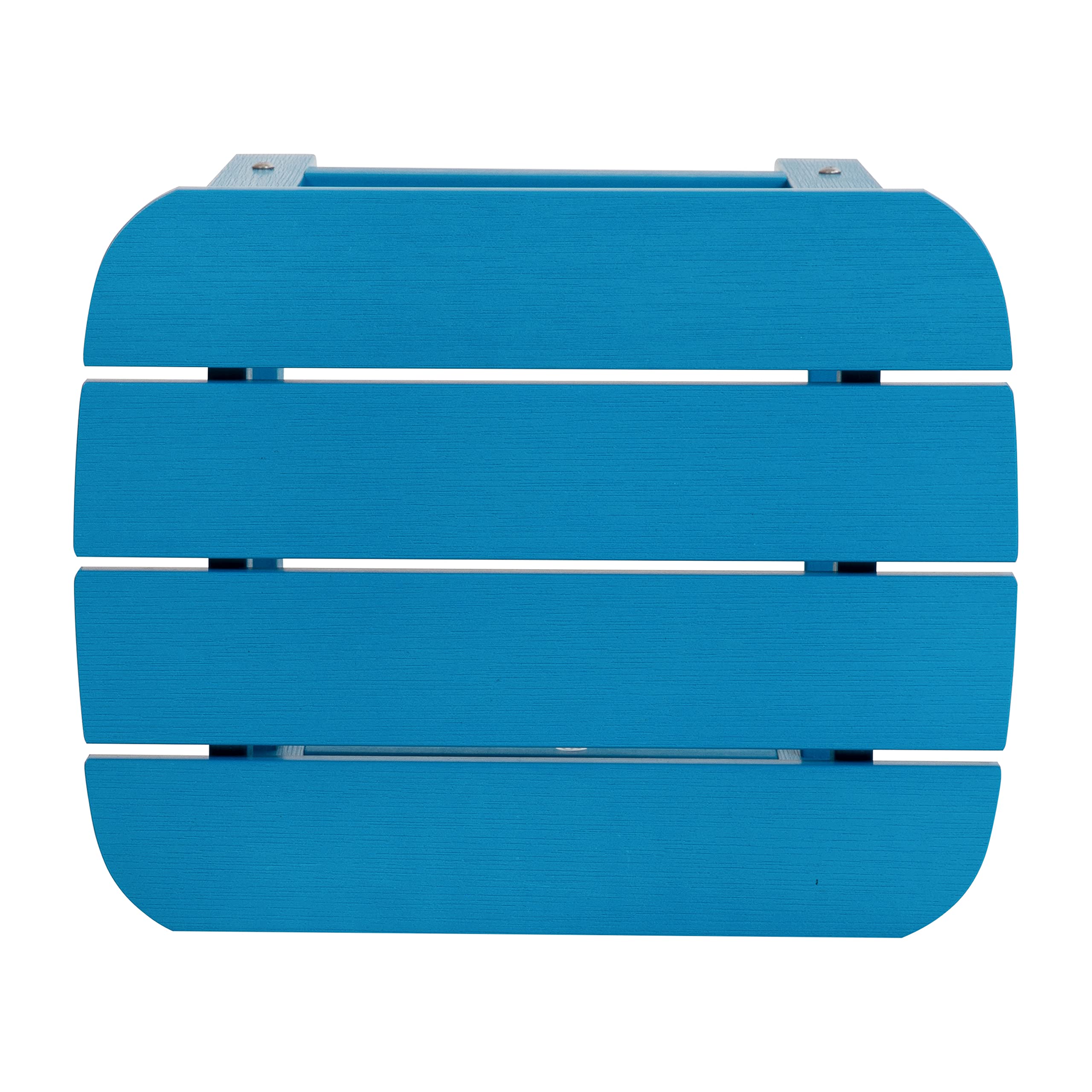 EMMA + OLIVER Set of 2 Blue Folding Adirondack Chairs with Side Table - Indoor Outdoor Patio Furniture for Garden, Deck, Poolside & Backyard Relaxation