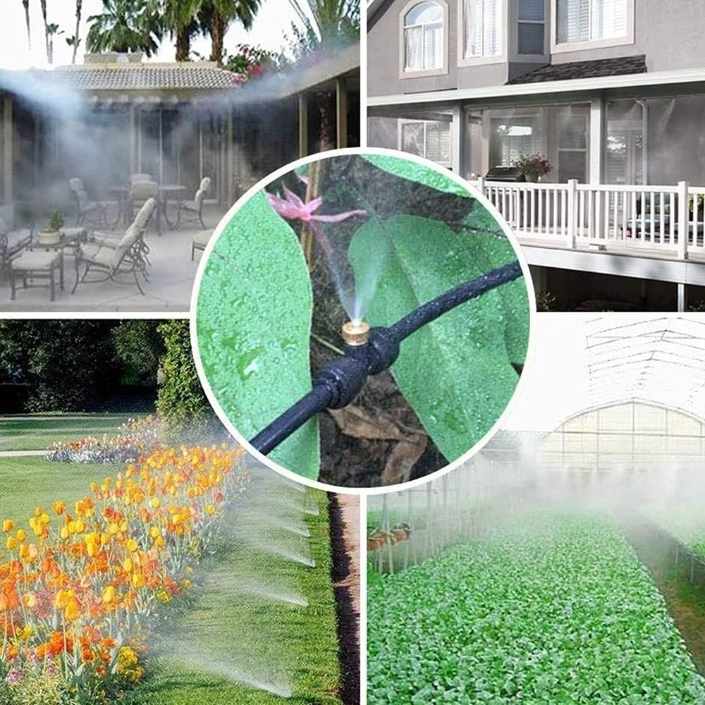 Outdoor Misting Cooling System - 18m White Water Fog Sprayer for Patio, Greenhouse, Garden | Plant Watering, Irrigation & Cooling Solution for Hot Weather