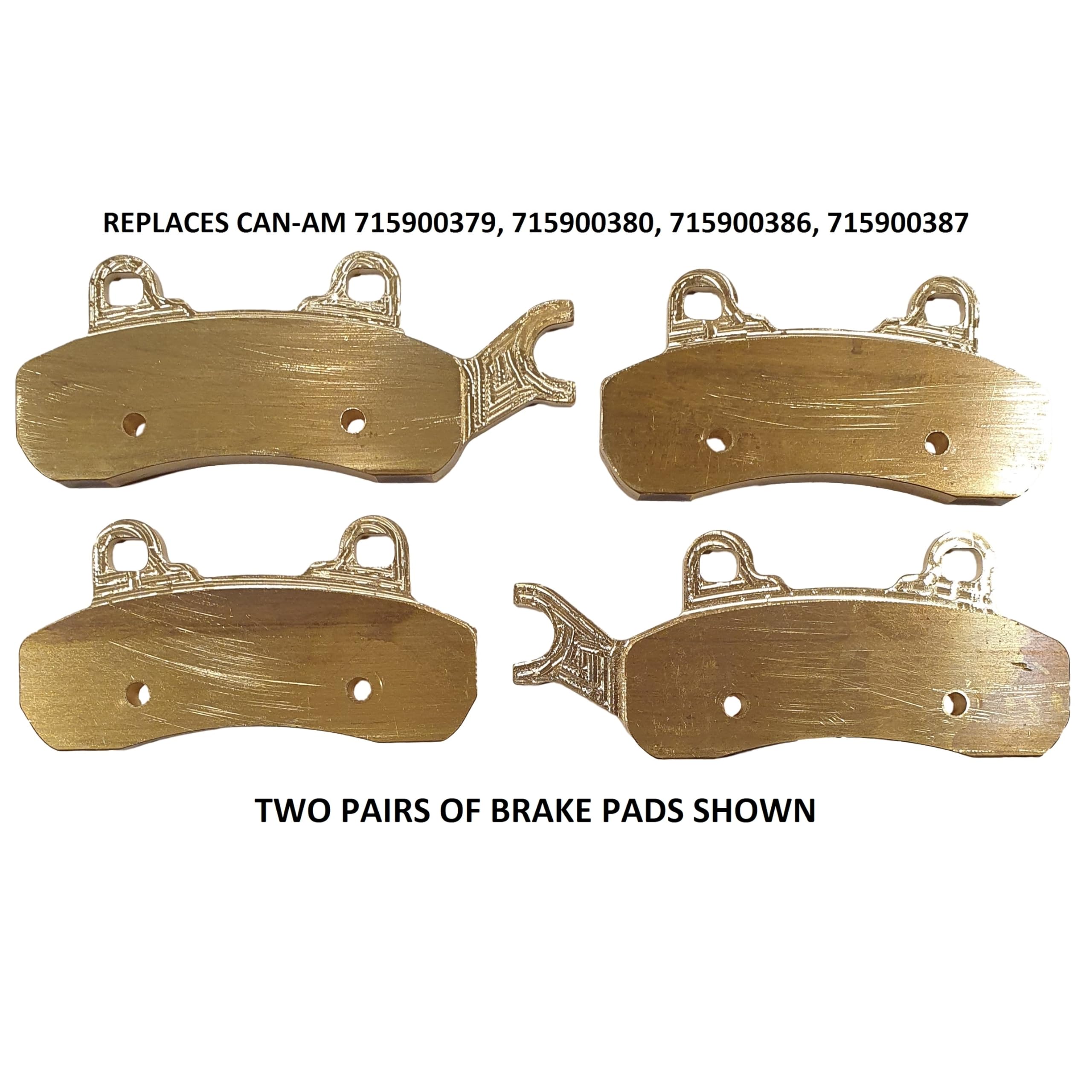 High-Quality Brass Brake Pads (2-Pair Set) - Compatible with Can-Am 715900379, 715900380, 715900386, 715900387 - Perfect for ATV, UTV & Off-Road Vehicle Maintenance