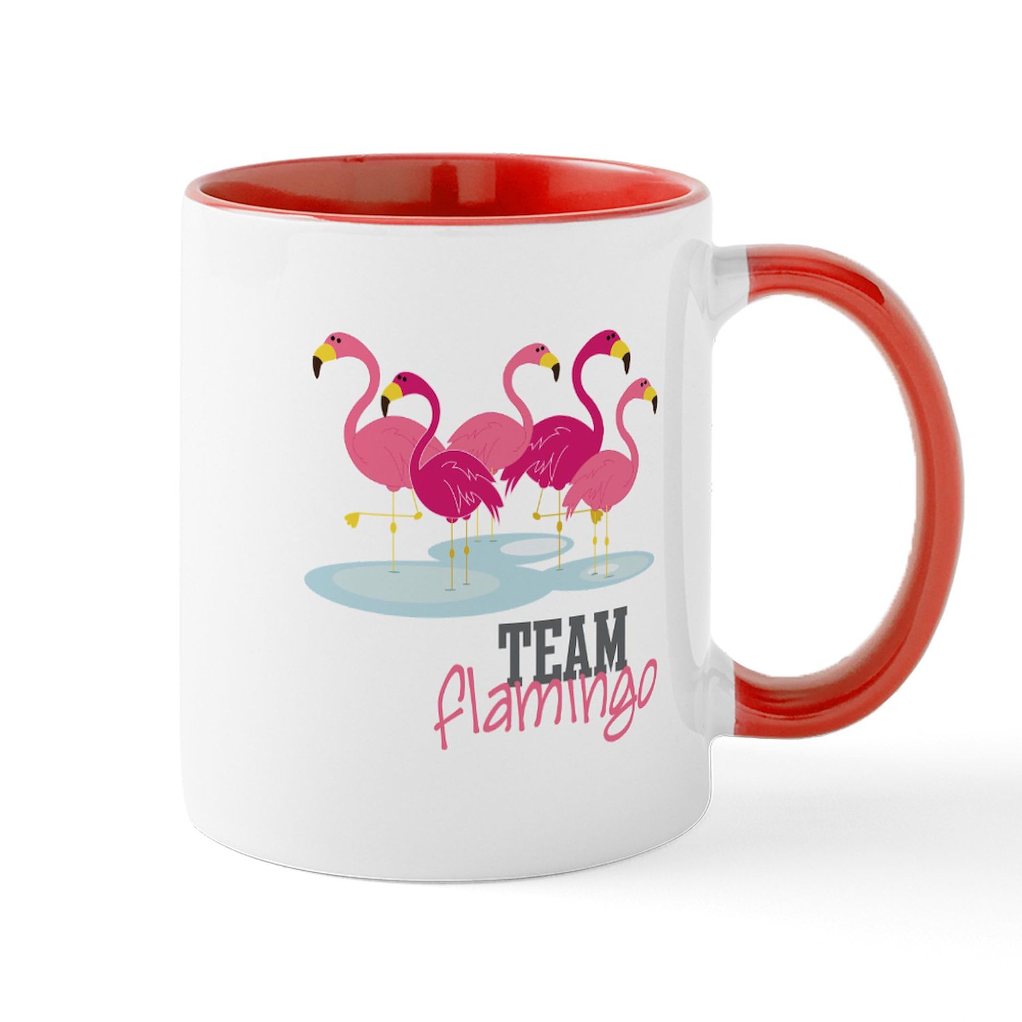Team Flamingo Ceramic Coffee Mug 11 oz (325 ml) - Insulated Handle for Hot & Cold Drinks - Perfect for Office, Home, or Gift Giving