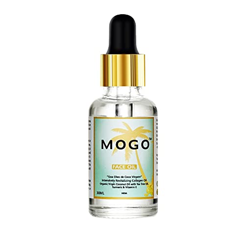 Organic Turmeric Face Oil with Geranium & Tea Tree - 30ml for Acne, Dry Skin & Anti-Aging | Natural Skincare for Glowing Complexion | Day & Night Moisturizer