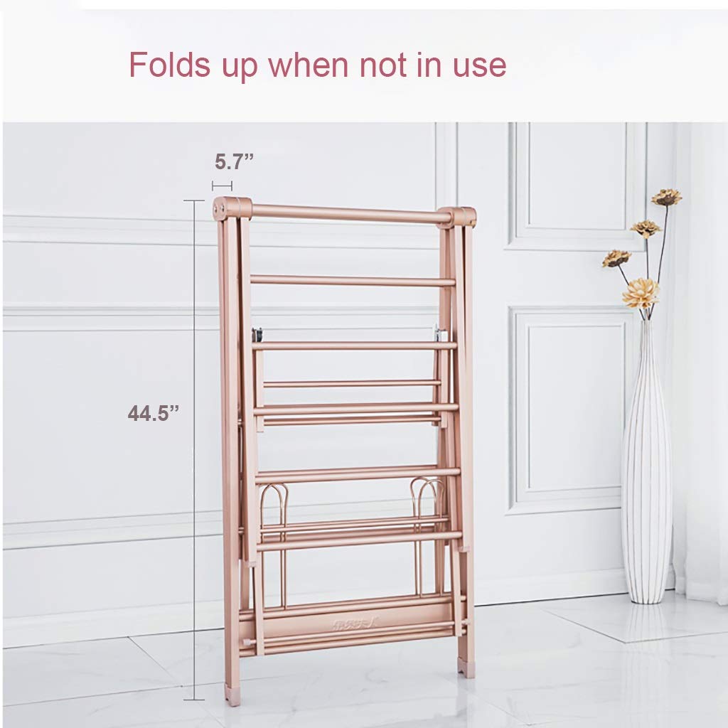 Colture Foldable Clothes Drying Rack for Indoor & Outdoor Use - Rustproof, Space Saving Laundry Hanger with Champagne Finish | Perfect for Apartments, Camping & Small Spaces