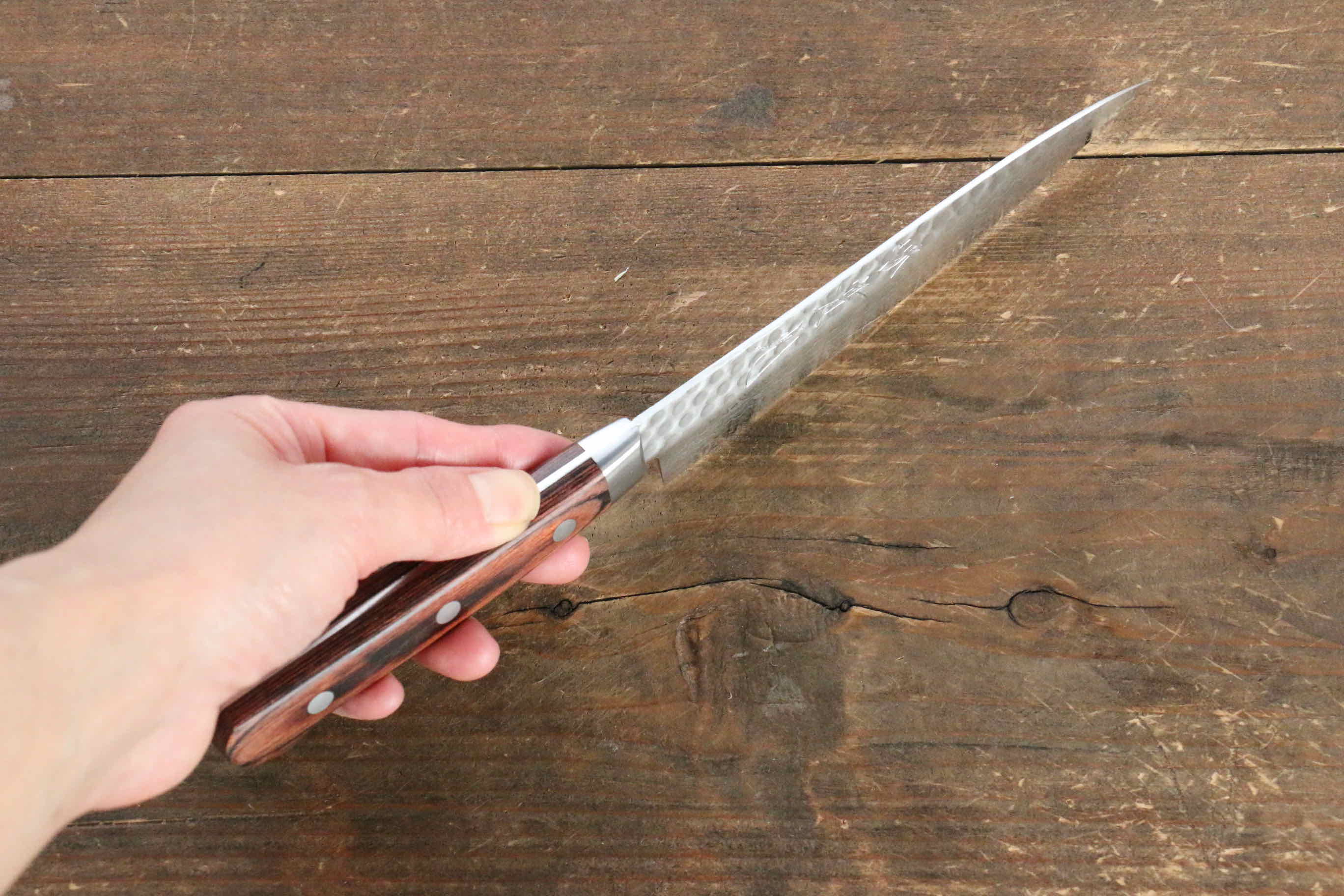 Jikko VG10 17-Layer Damascus Petty Utility Knife 135mm with Mahogany Handle - Perfect for Slicing, Peeling & Precision Kitchen Tasks